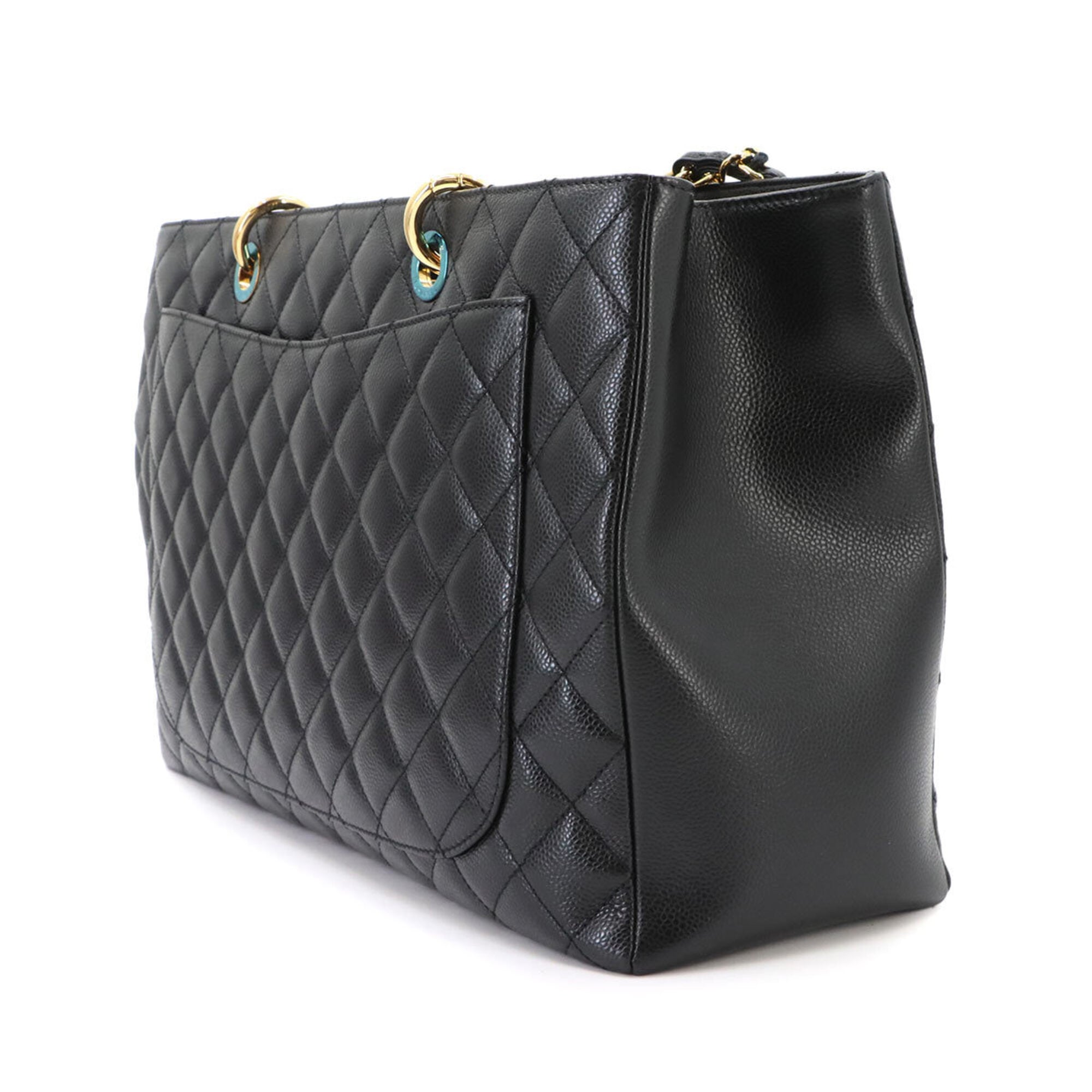 Chanel Black Grained Calfskin Handbag Tote Bag (Pre-Owned)