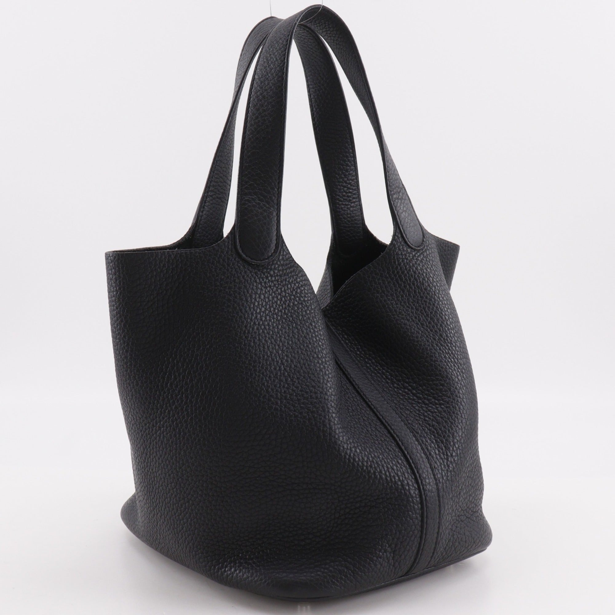 Hermes Black Taurillon Clemence Leather Handbag (Pre-Owned)
