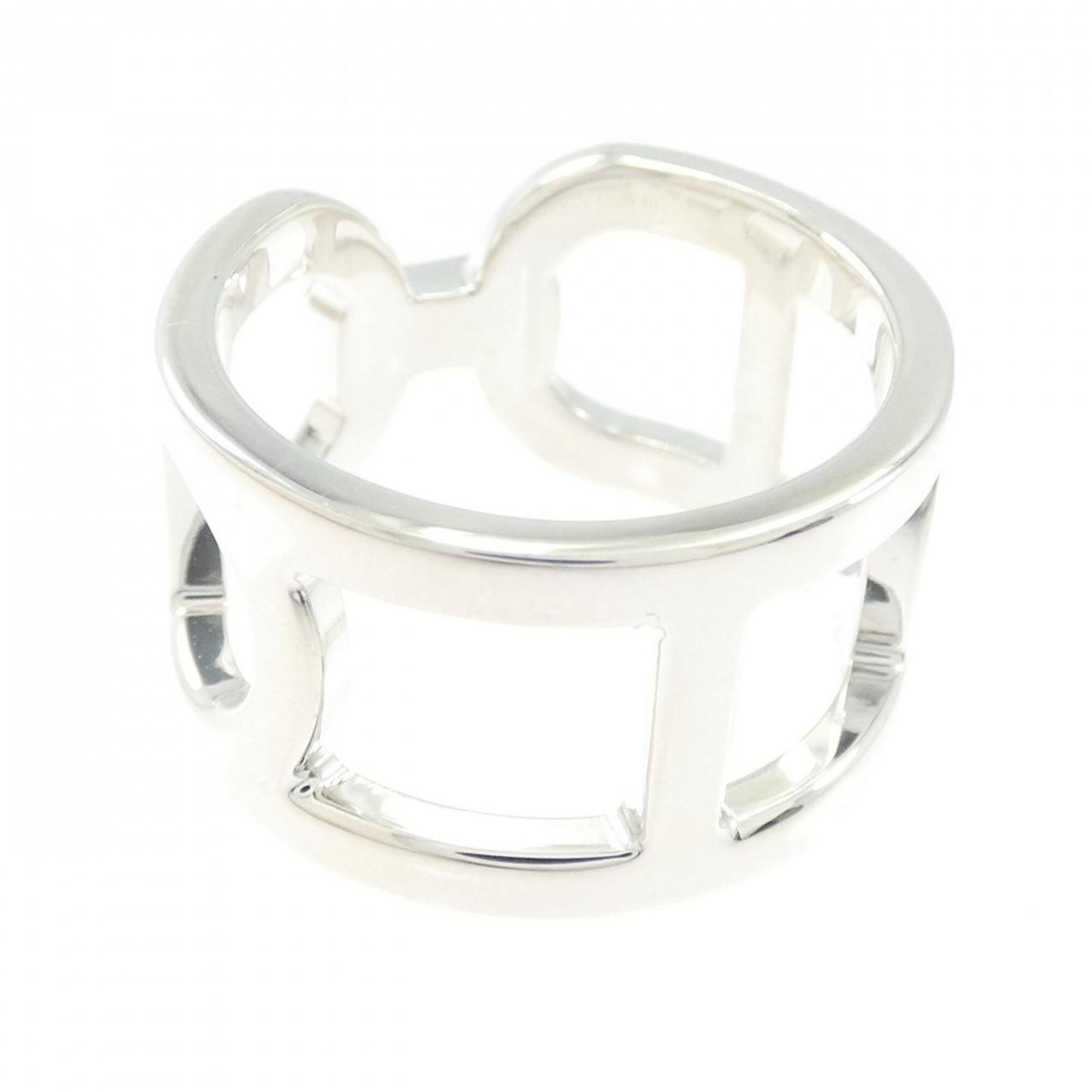 Hermes Silver Silver 925 Band Ring (Pre-Owned)