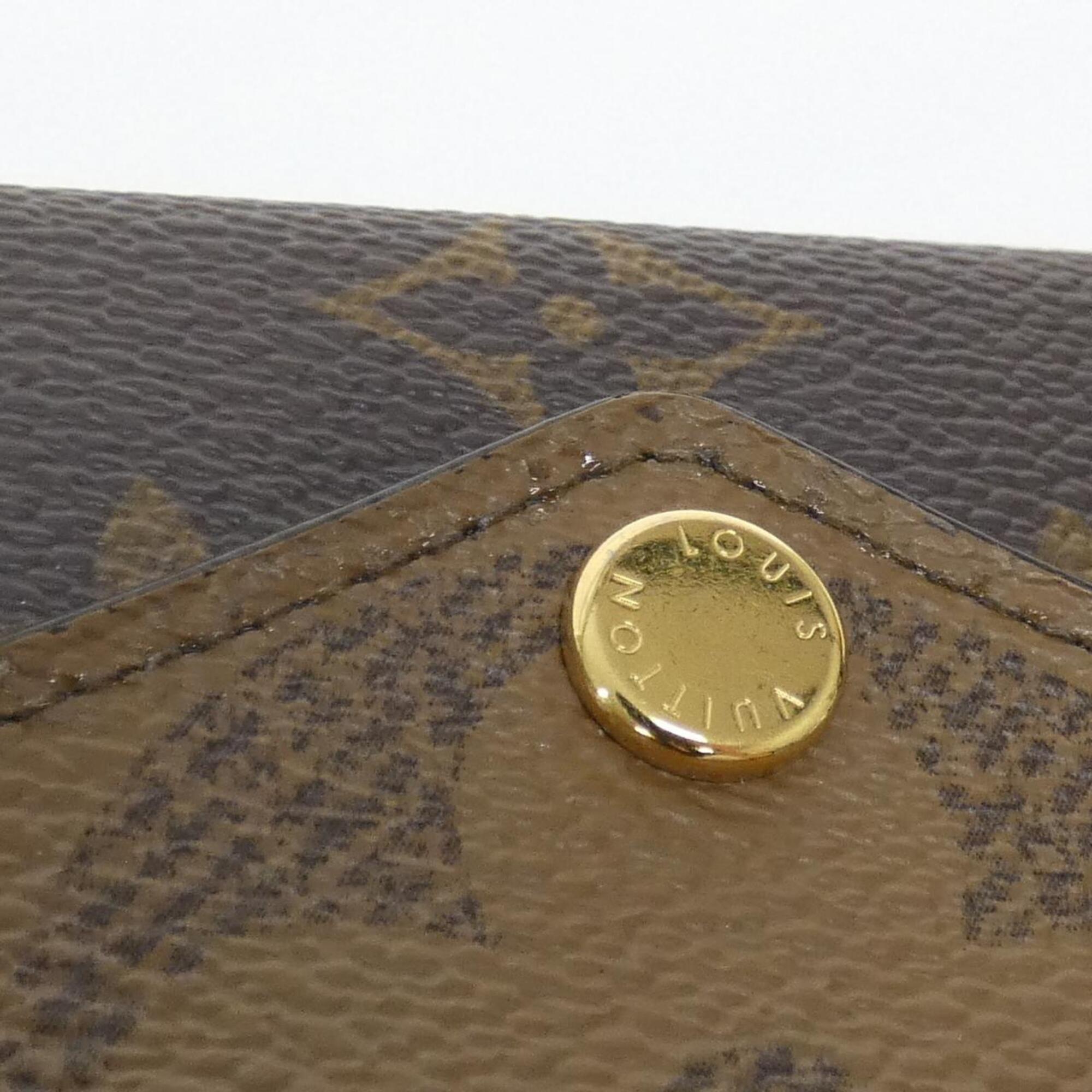 Louis Vuitton Marron Coated Canvas Wallet (Tri-Fold) (Pre-Owned)