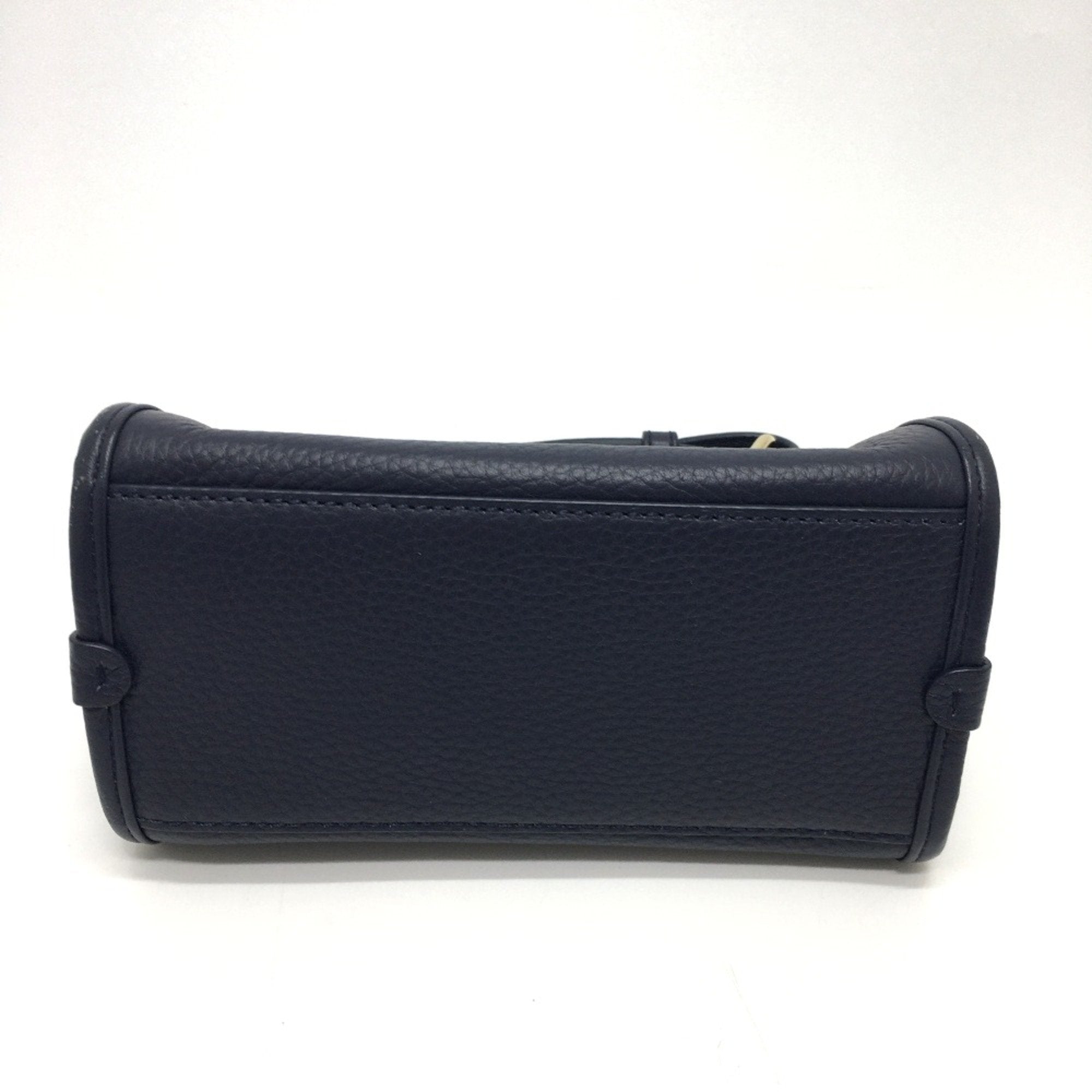 Bally Navy Leather Shoulder Bag (Pre-Owned)