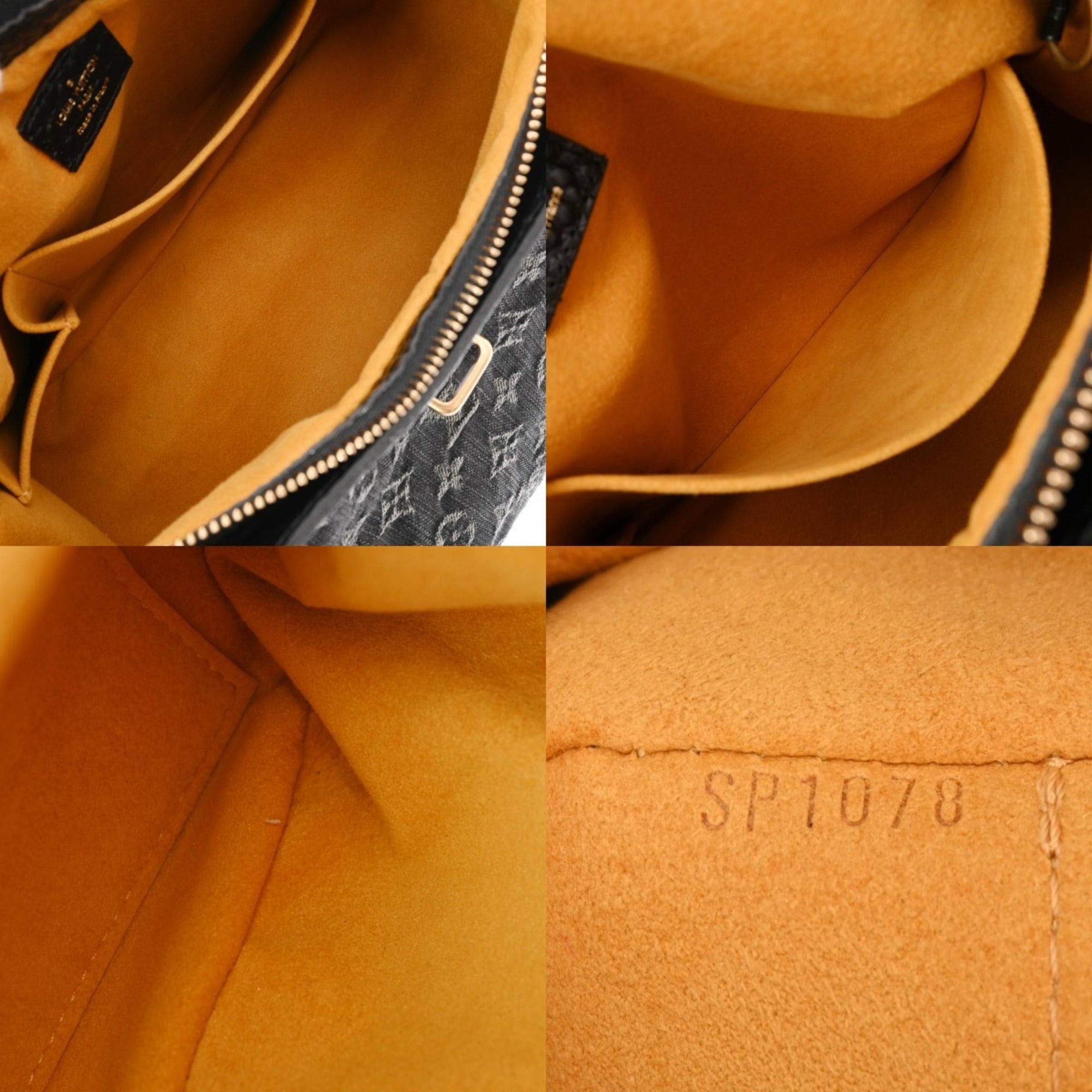 Louis Vuitton Noir Denim Handbag (Pre-Owned)