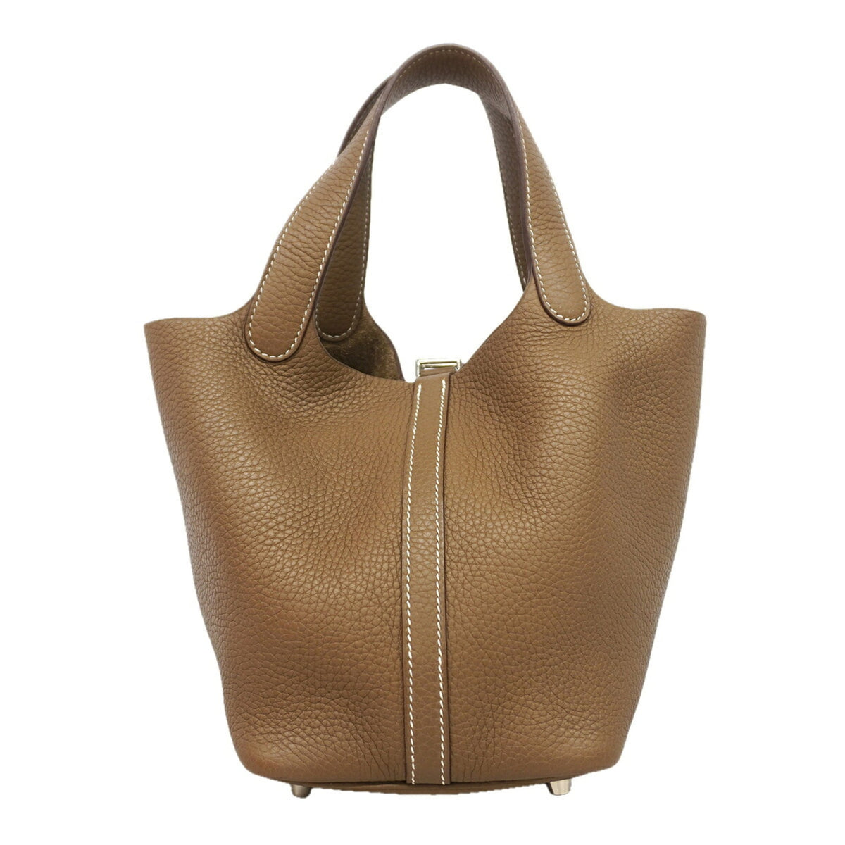 Hermes Etoupe Gray Taurillon Clemence Leather Handbag (Pre-Owned)