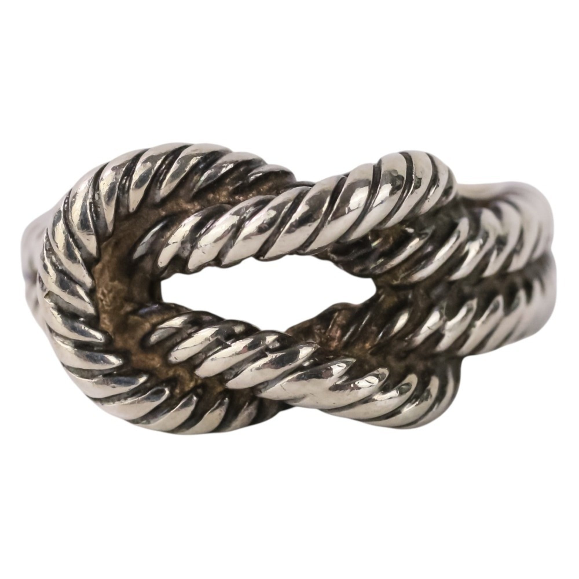 Hermes Silver Silver 925 Band Ring (Pre-Owned)