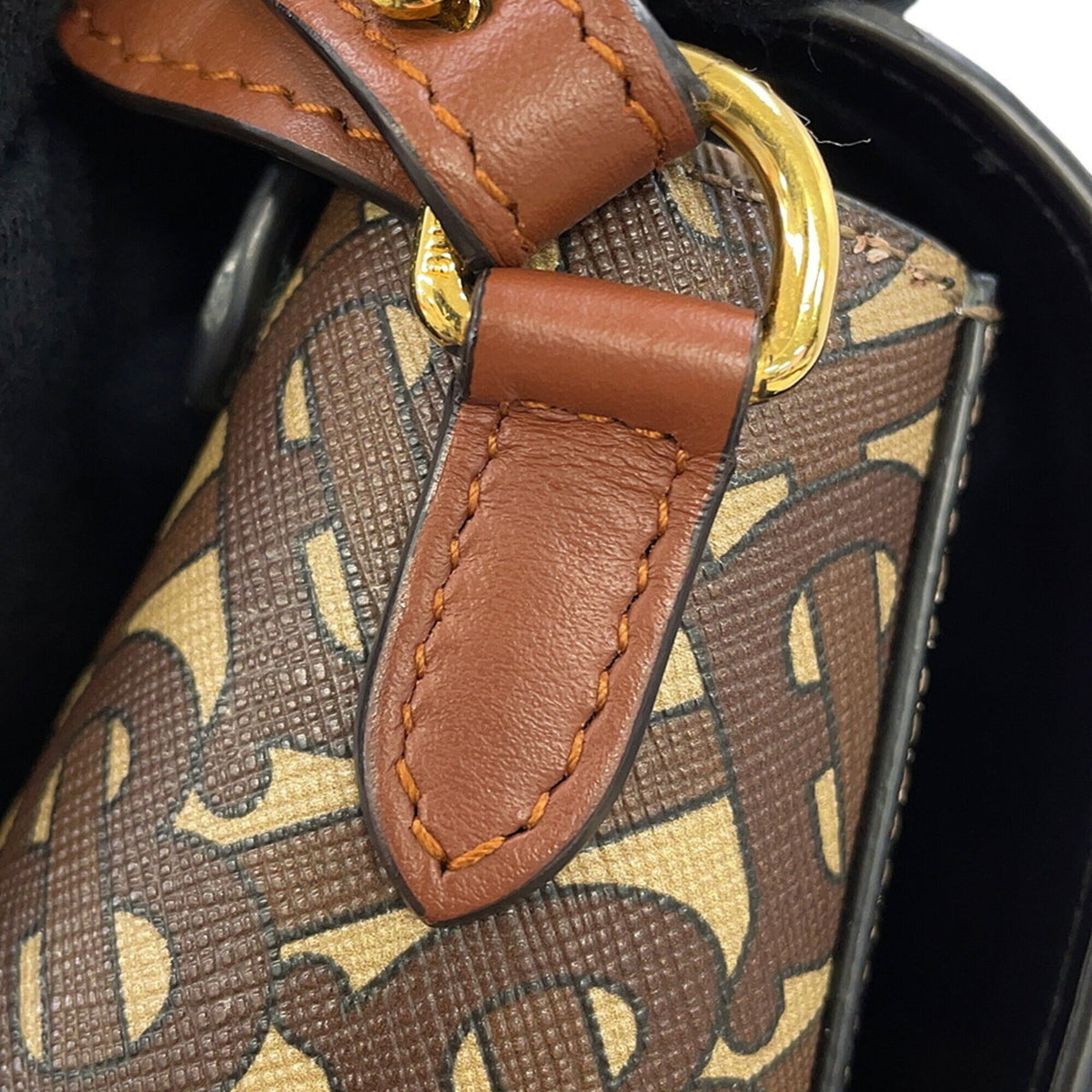 Burberry Brown Multi-Color Pvc Leather Handbag Shoulder Bag (Pre-Owned)