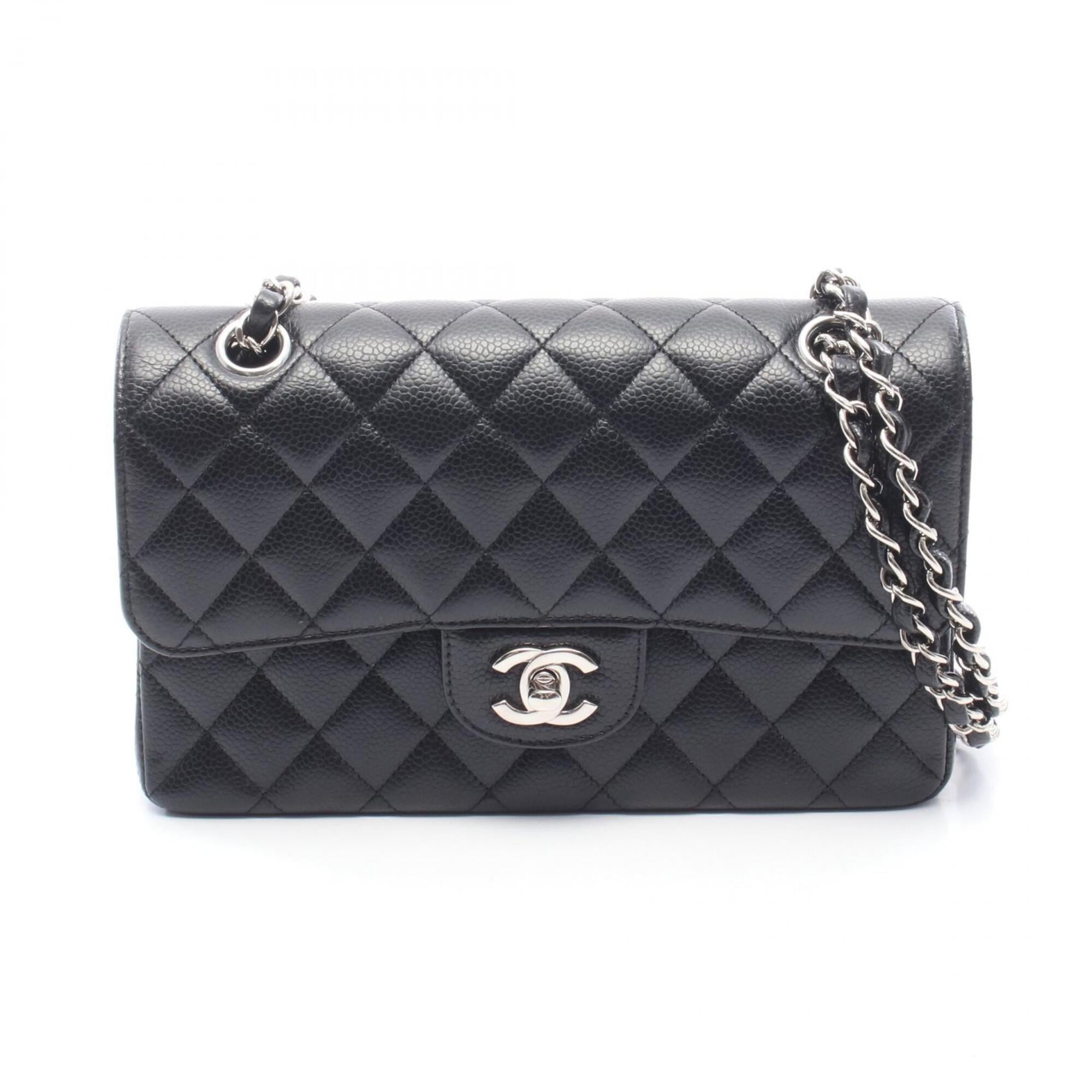 Chanel Black Leather Handbag Shoulder Bag (Pre-Owned)