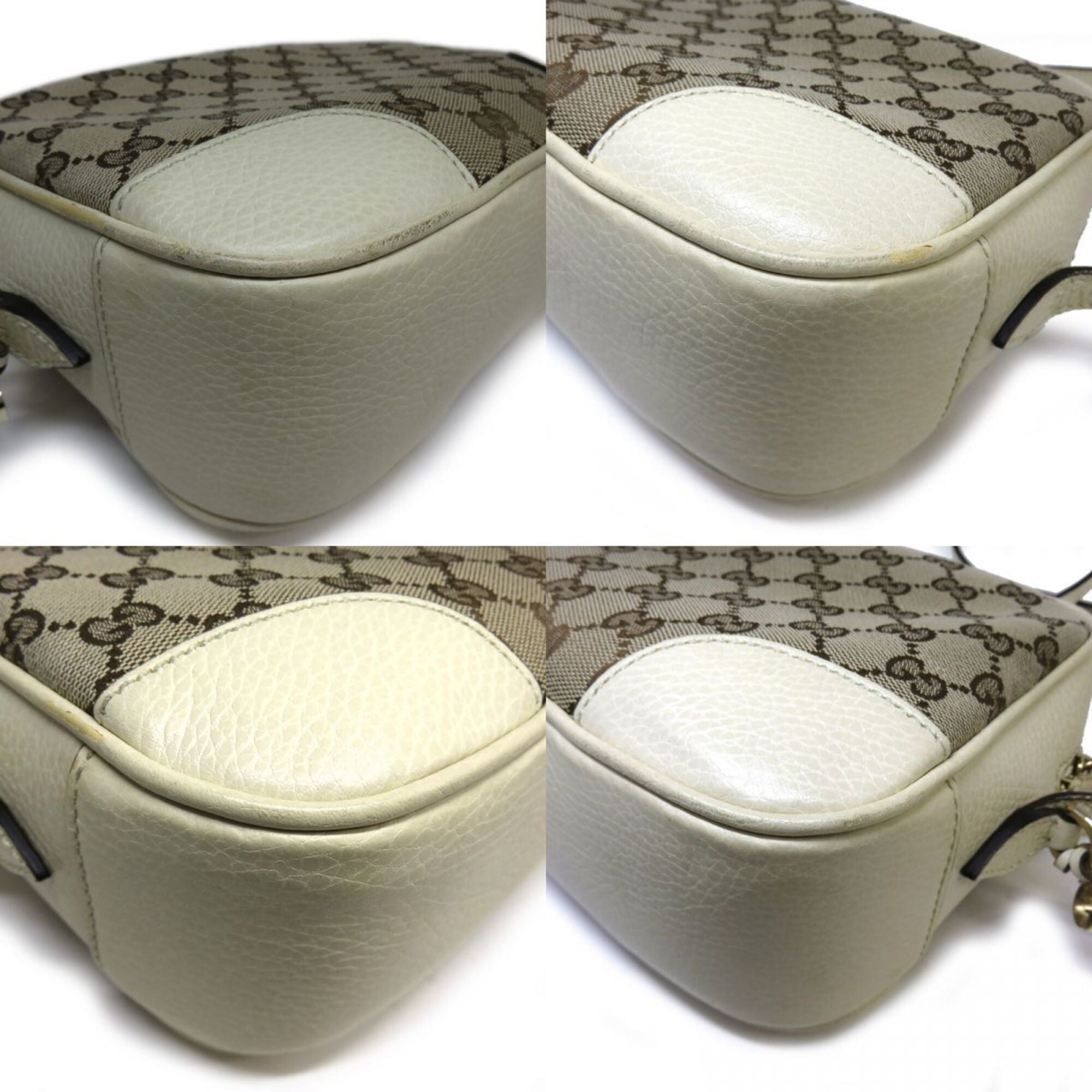 Gucci Beige Ivory Gg Canvas Shoulder Bag (Pre-Owned)
