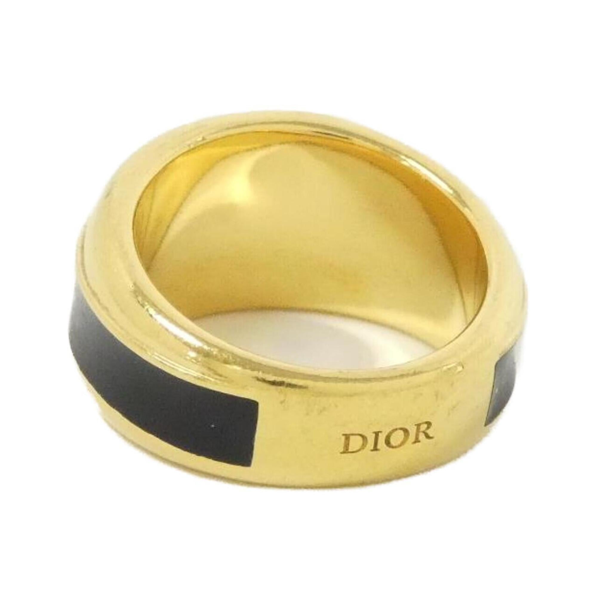 Christian Dior Gold Black Band Ring (Pre-Owned)