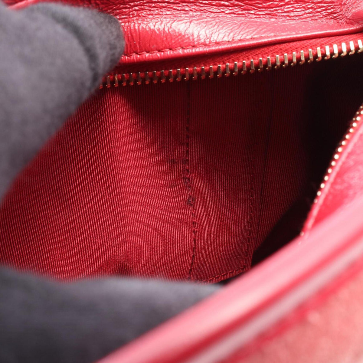 Chanel Bordeaux Red Color Suede Leather Handbag Shoulder Bag (Pre-Owned)