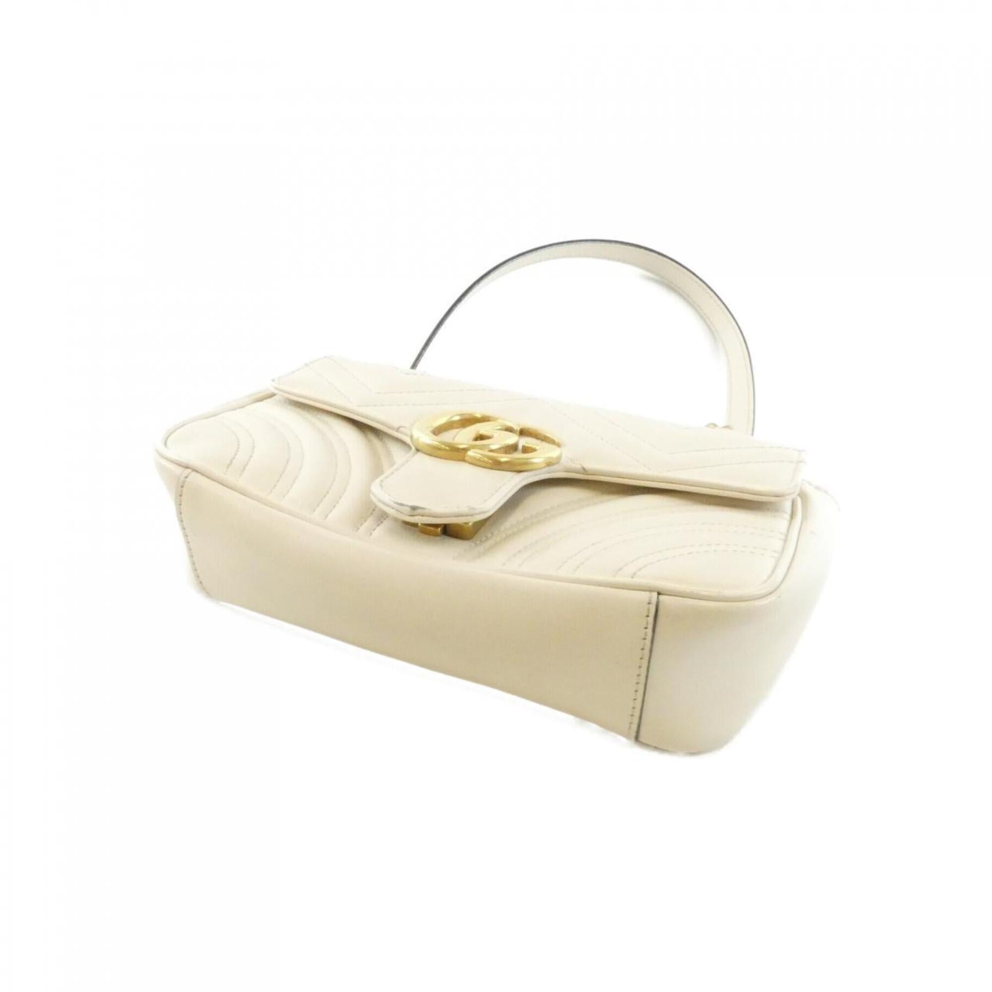 Gucci Gg Marmont White Leather Shoulder Bag (Pre-Owned)