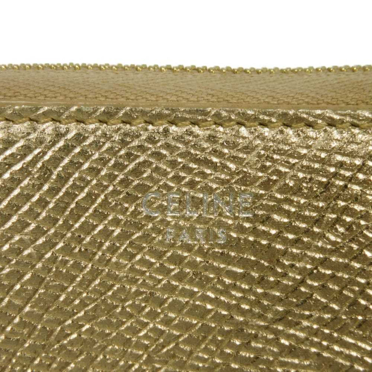 Celine Gold Metallic Gold Leather Coin Purse/Coin Case (Pre-Owned)