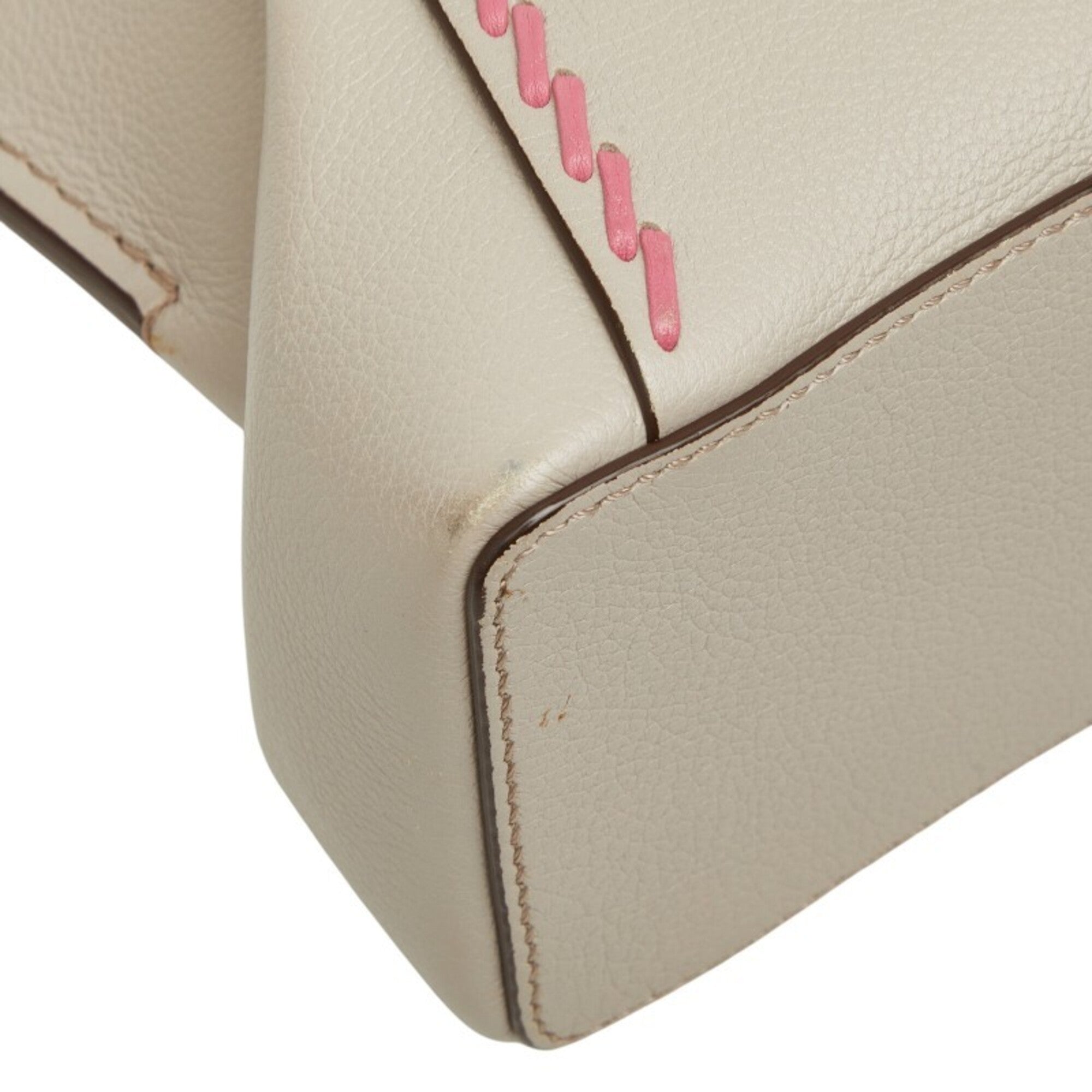 Cartier Gray Pink Leather Handbag Shoulder Bag (Pre-Owned)