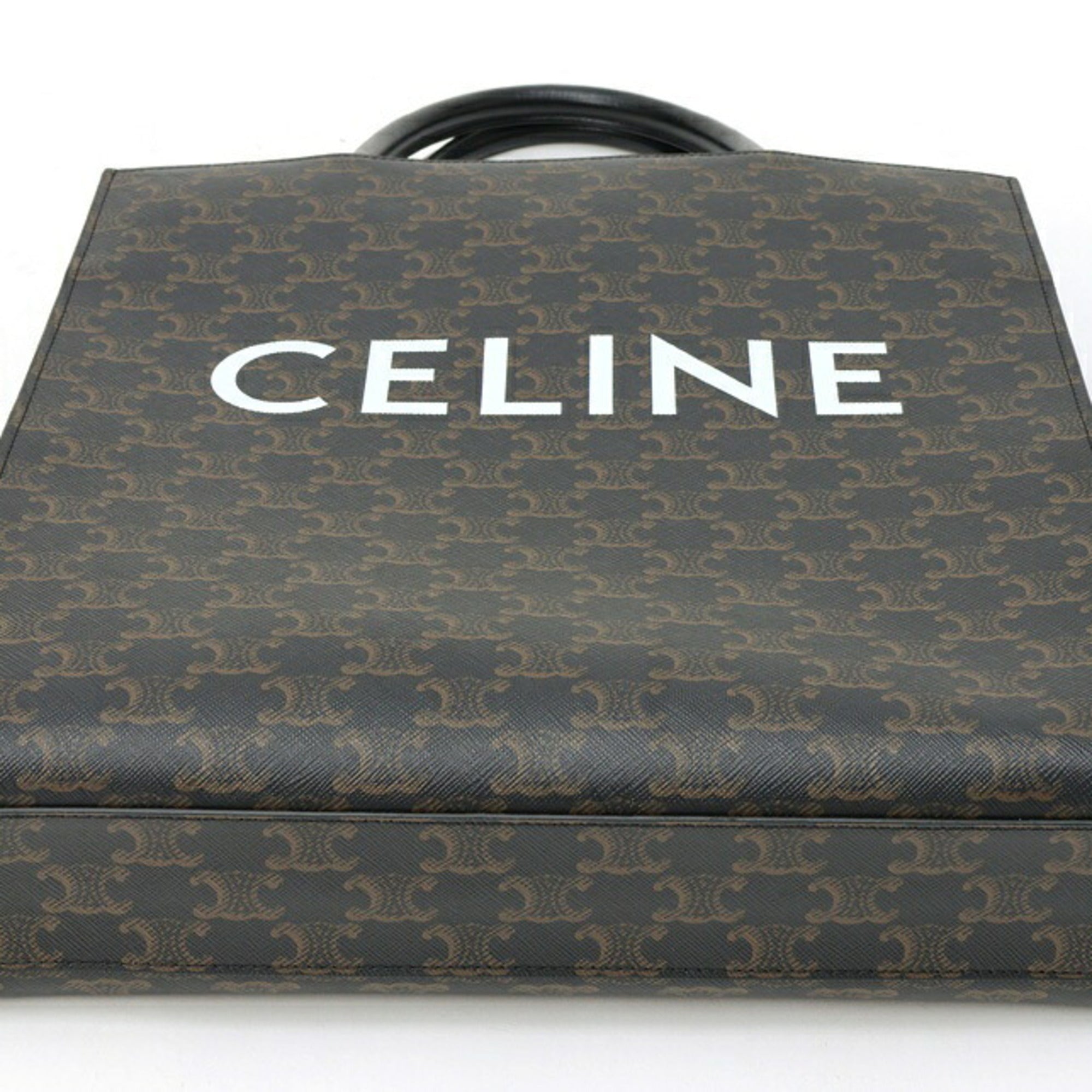 Celine Cabas Black Coated Canvas Leather Tote Bag (Pre-Owned)