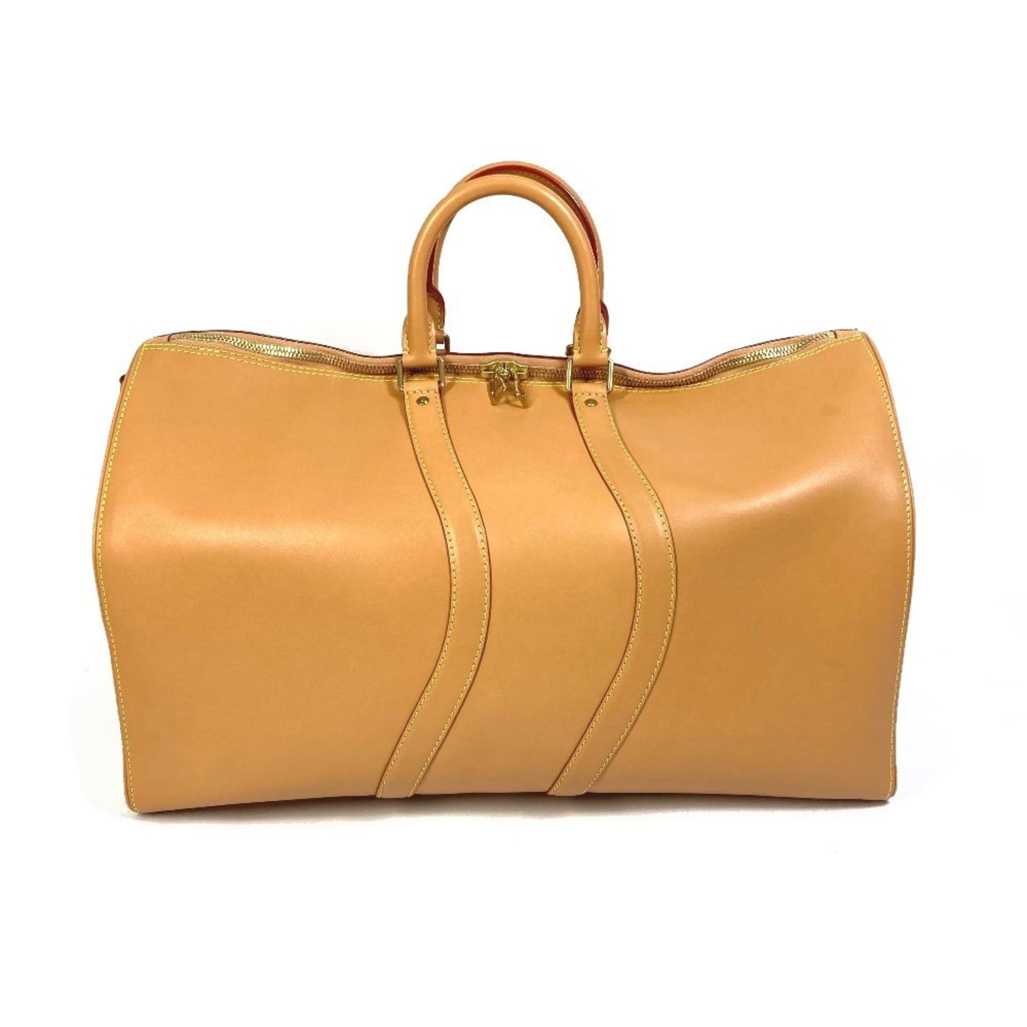 Louis Vuitton Beige Leather Boston Bag (Pre-Owned)