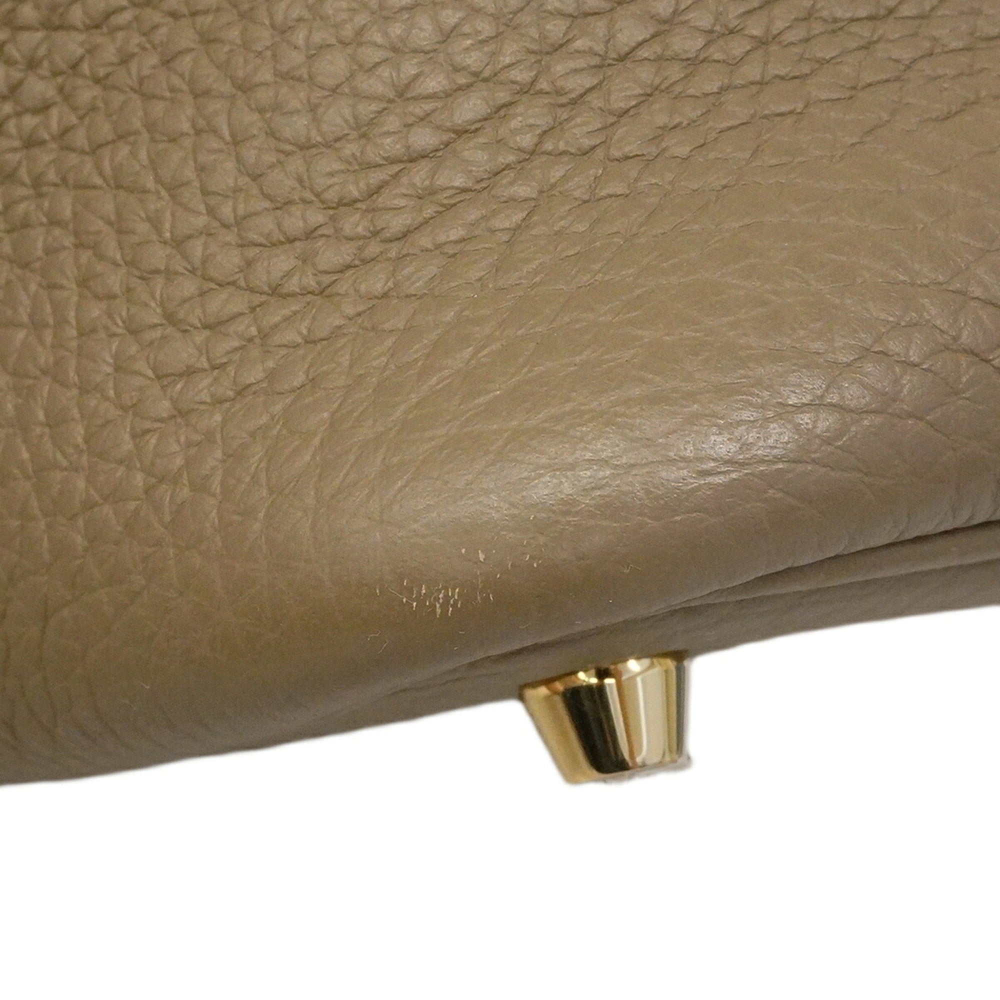 Hermes Etoupe Gray Taurillon Clemence Leather Handbag (Pre-Owned)