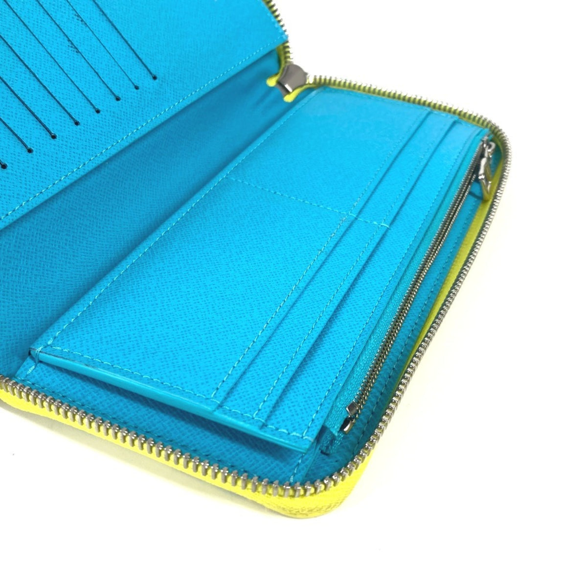 Louis Vuitton Monogram Blue Yellow Monogram Leather Long Wallet (Bi-Fold) (Pre-Owned)