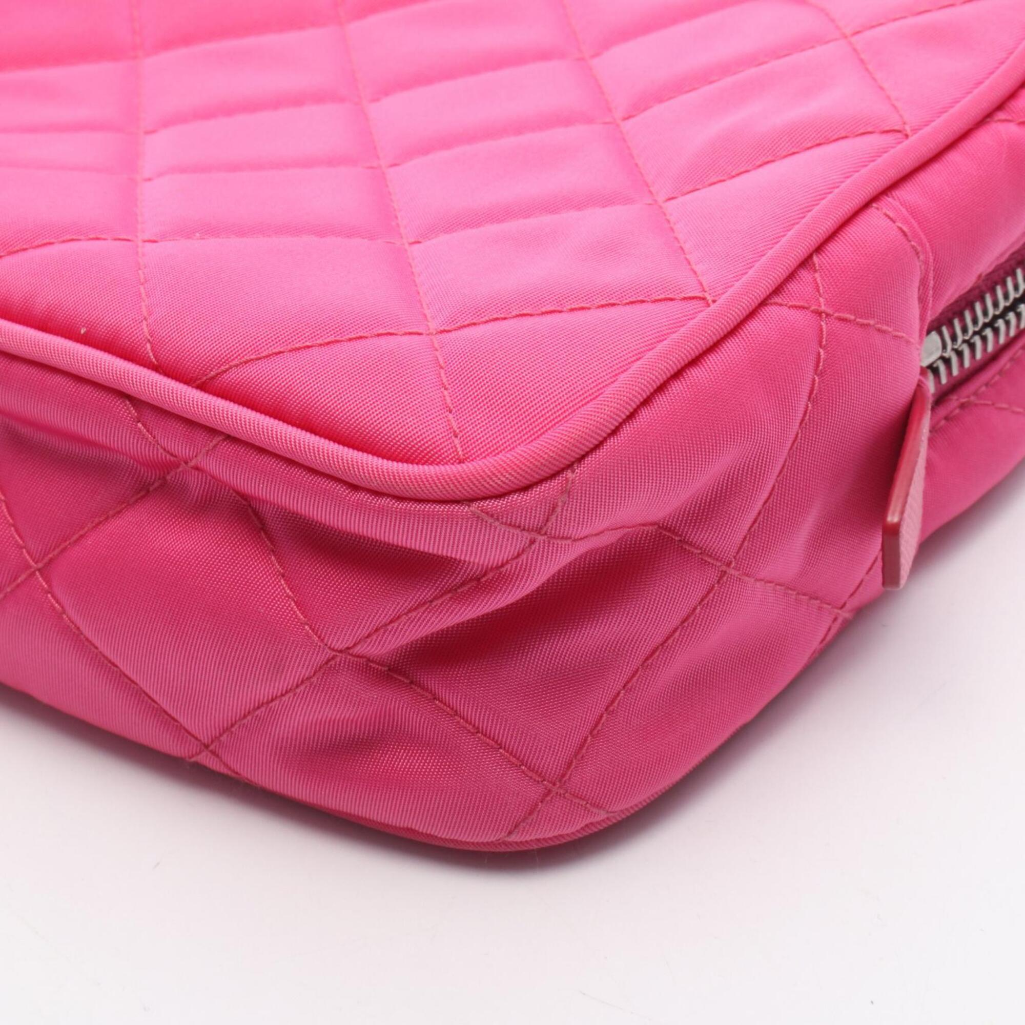 Prada Pink Nylon Leather Handbag (Pre-Owned)