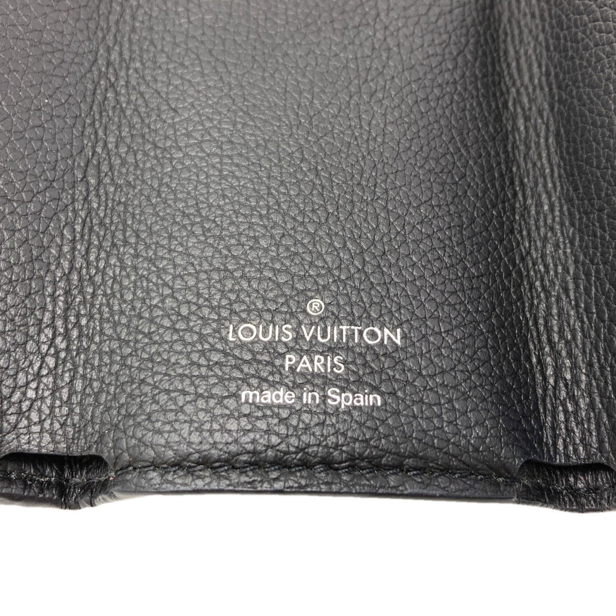 Louis Vuitton Black Leather Wallet (Tri-Fold) (Pre-Owned)