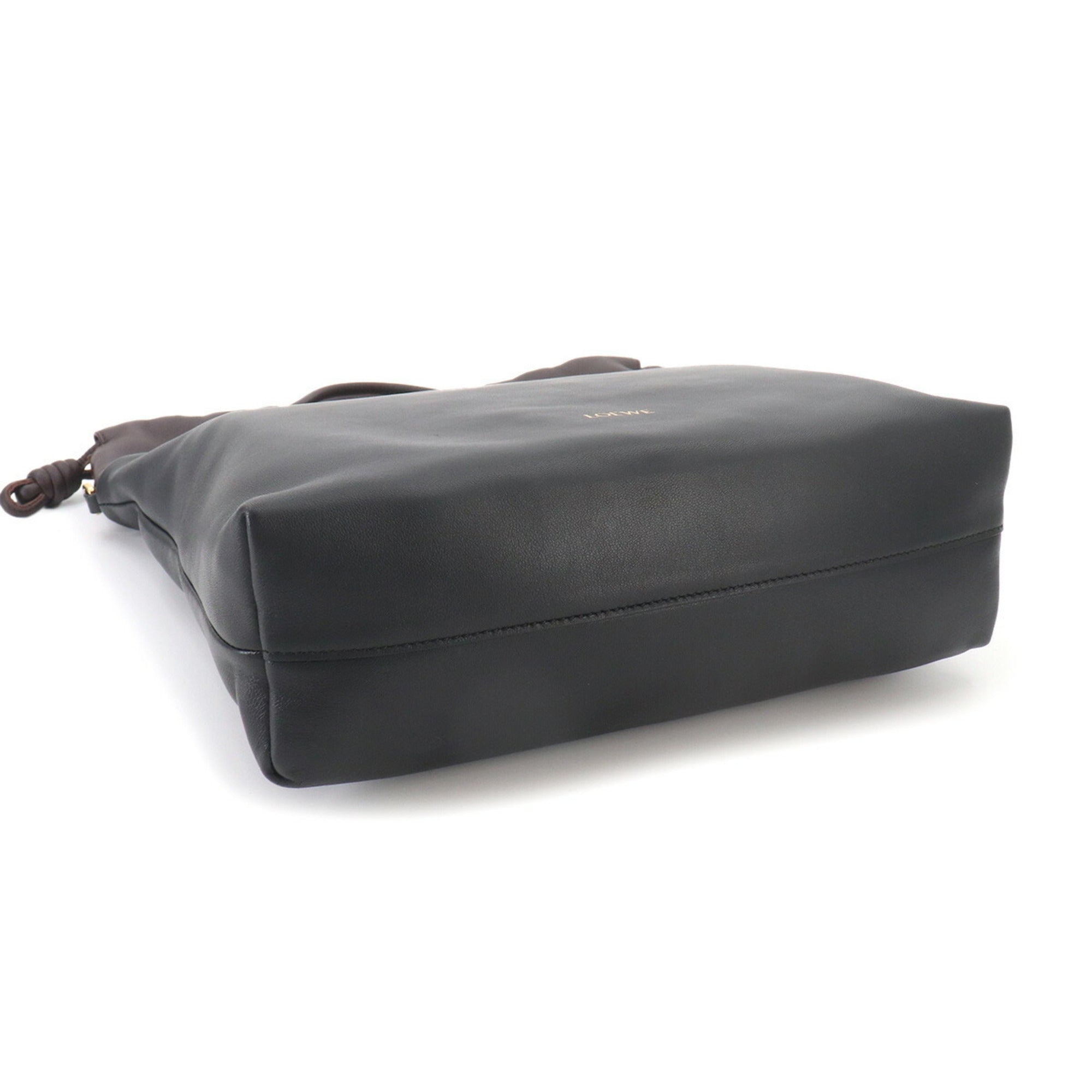 Loewe Black Dark Brown Leather Handbag Tote Bag (Pre-Owned)