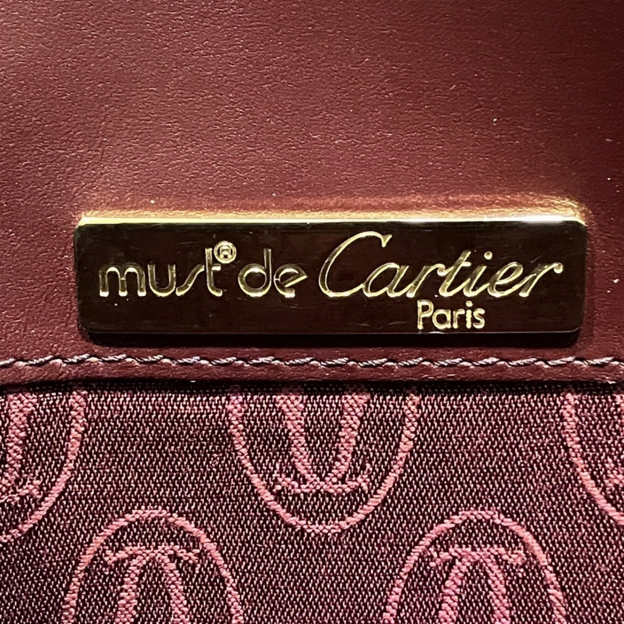 Cartier Bordeaux Leather Shoulder Bag (Pre-Owned)