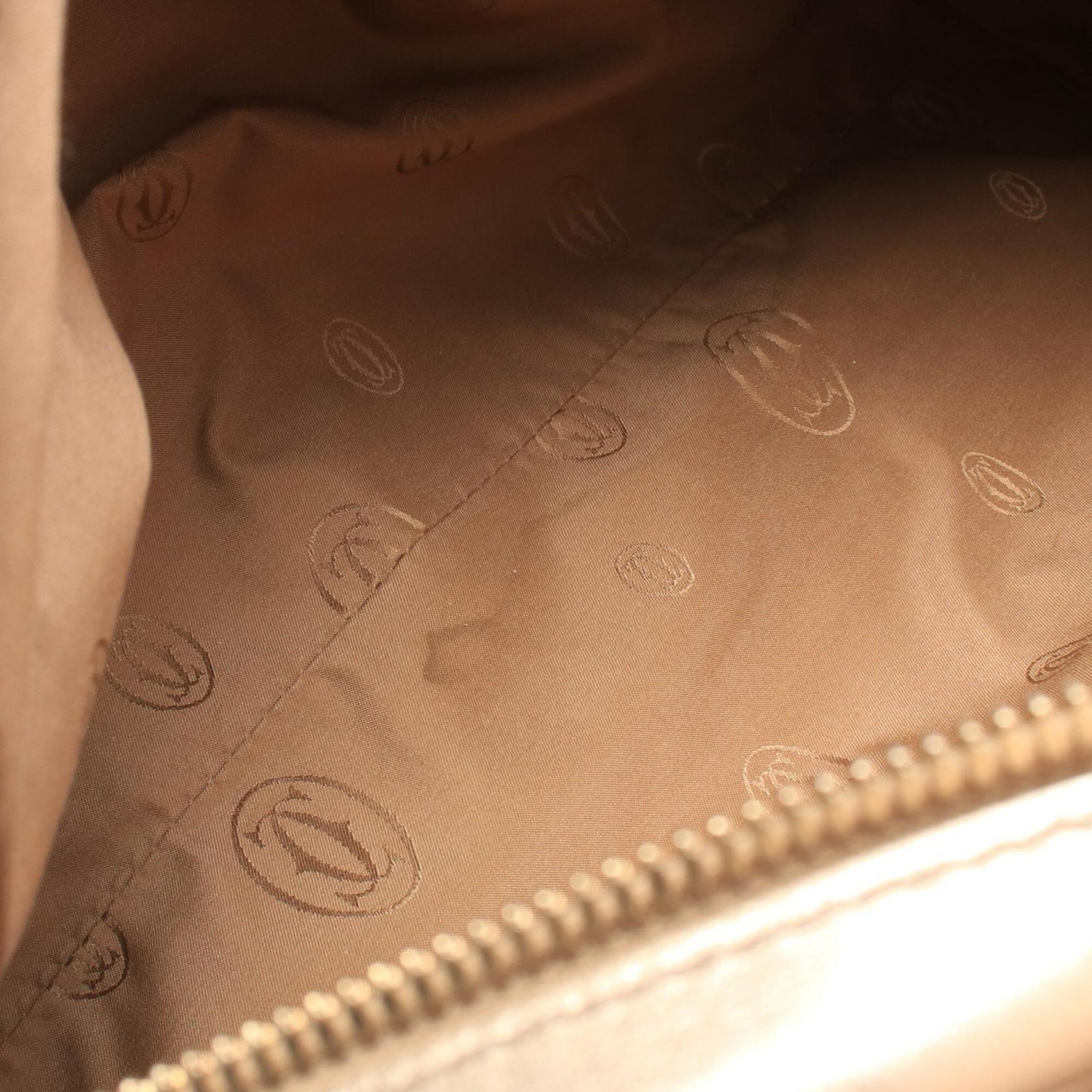 Cartier Gold Leather Handbag (Pre-Owned)