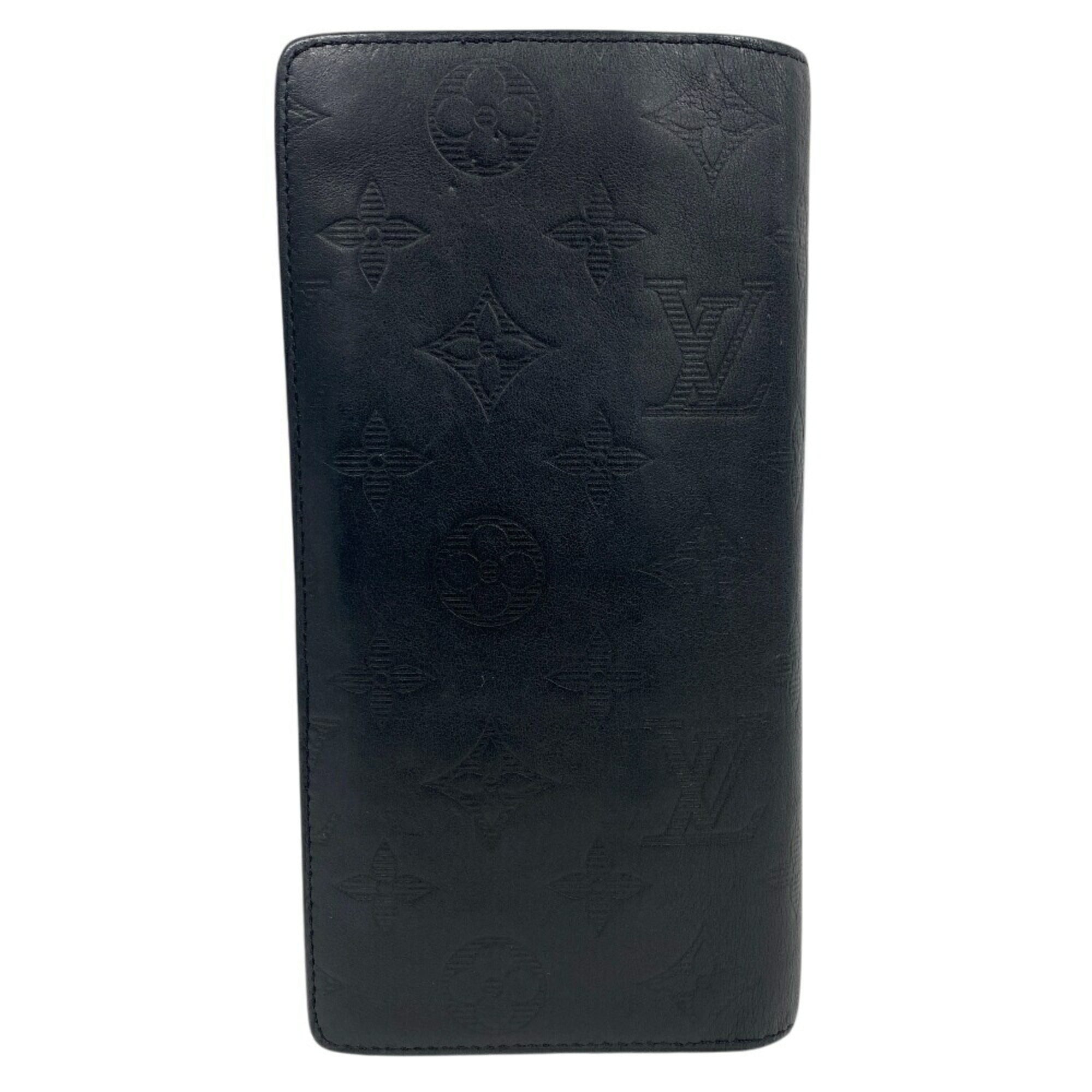 Louis Vuitton Black Monogram Shadow Long Wallet (Bi-Fold) (Pre-Owned)