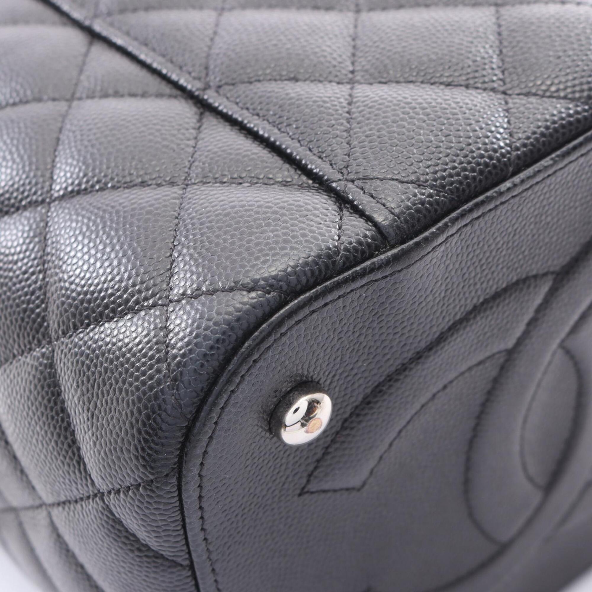 Chanel Black Grained Calfskin Handbag Shoulder Bag (Pre-Owned)