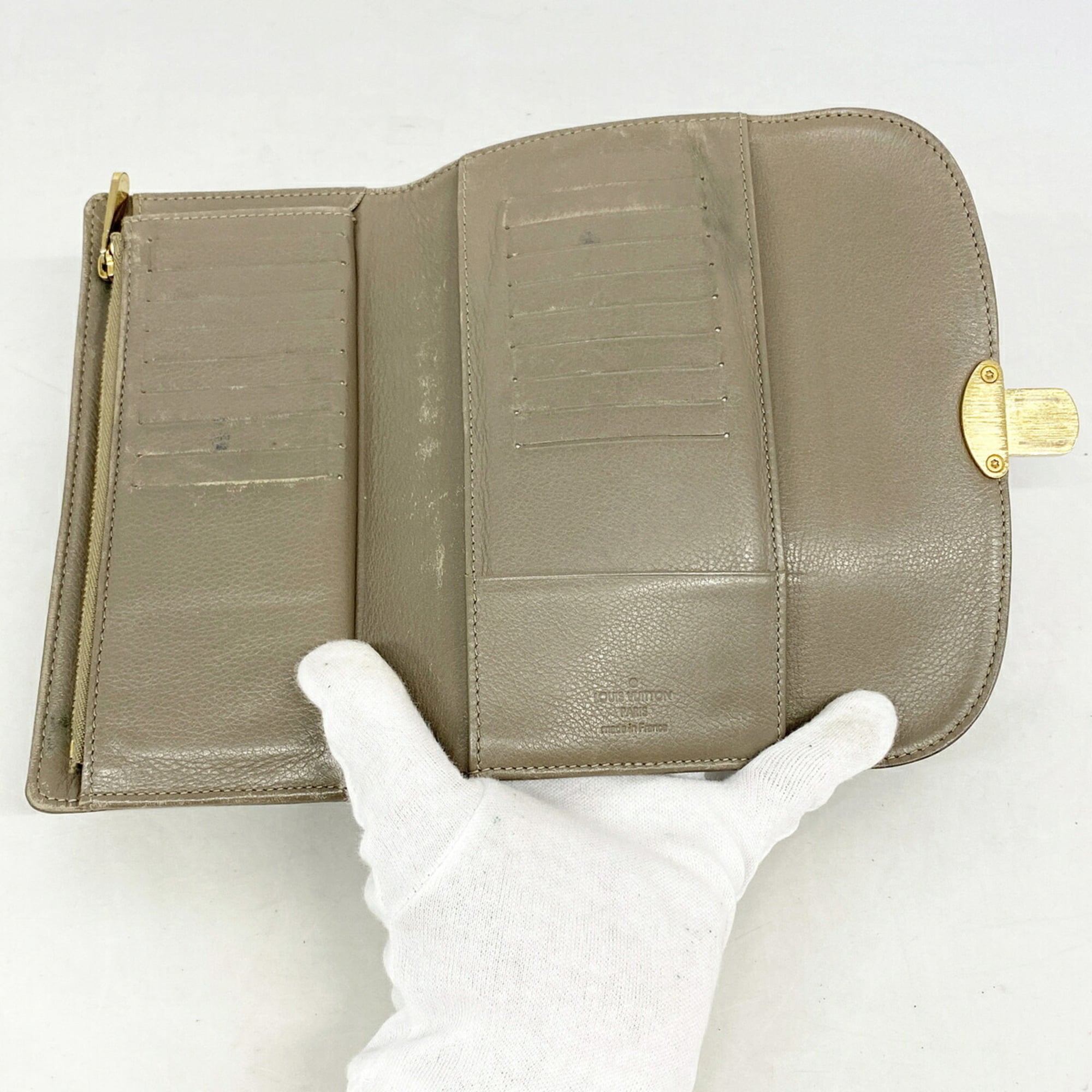 Louis Vuitton Taupe Long Wallet (Tri-Fold) (Pre-Owned)