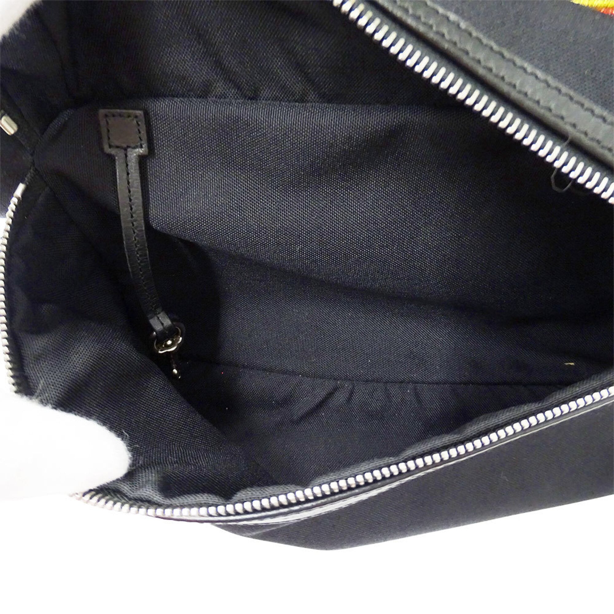 Saint Laurent Black Multi-Color Canvas Handbag (Pre-Owned)