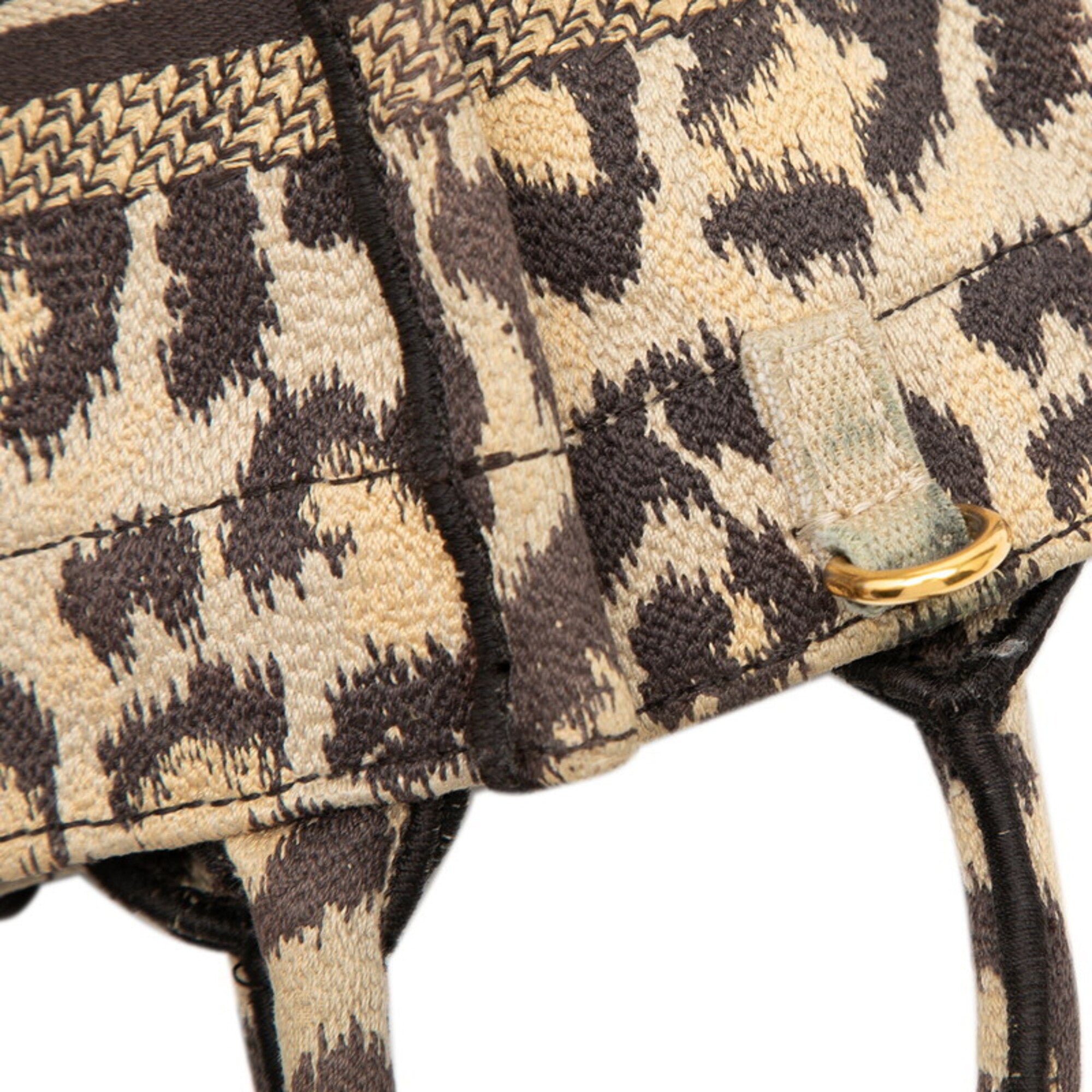 Christian Dior Beige Brown Canvas Handbag Shoulder Bag (Pre-Owned)