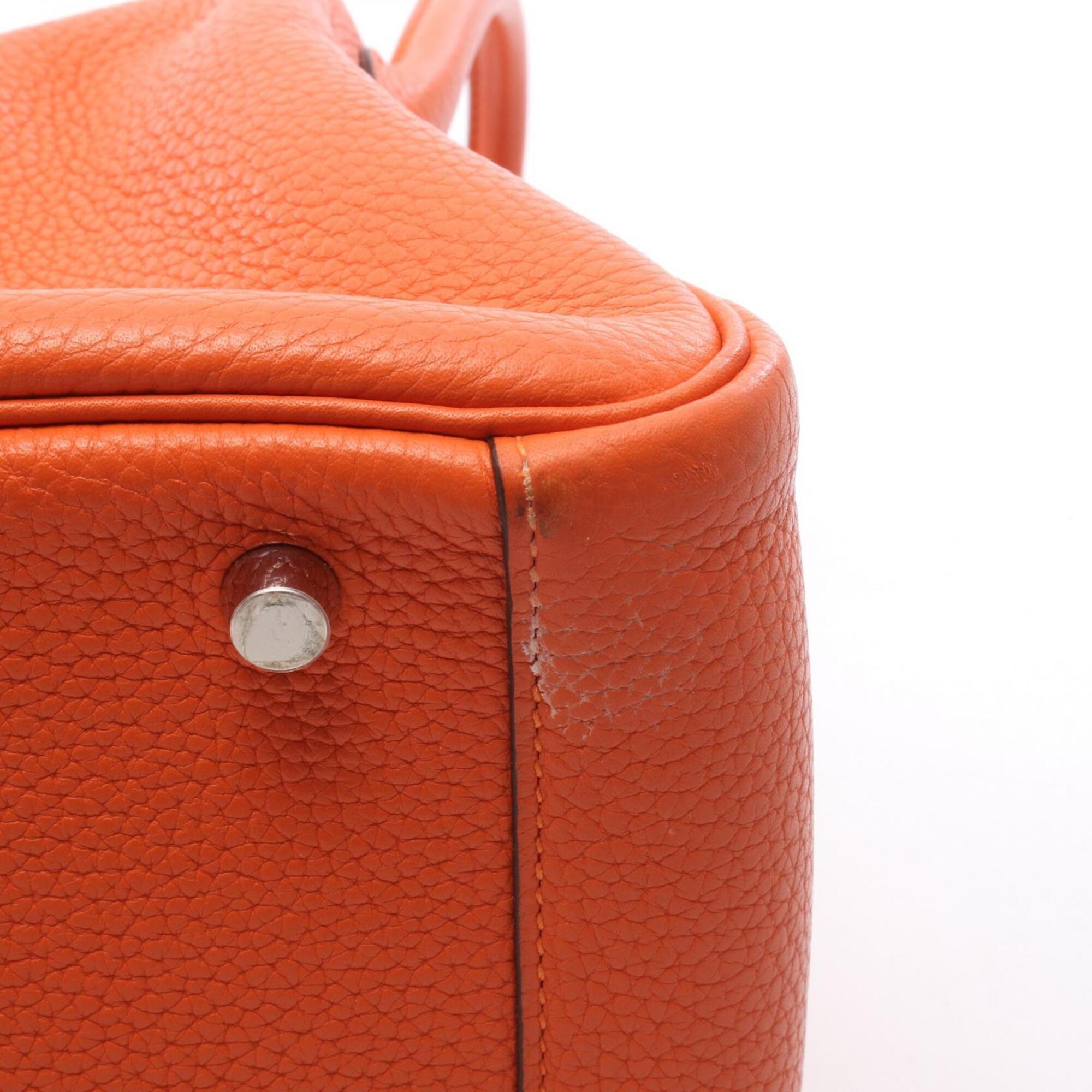 Hermes Feu Orange Taurillon Clemence Leather Handbag Shoulder Bag (Pre-Owned)