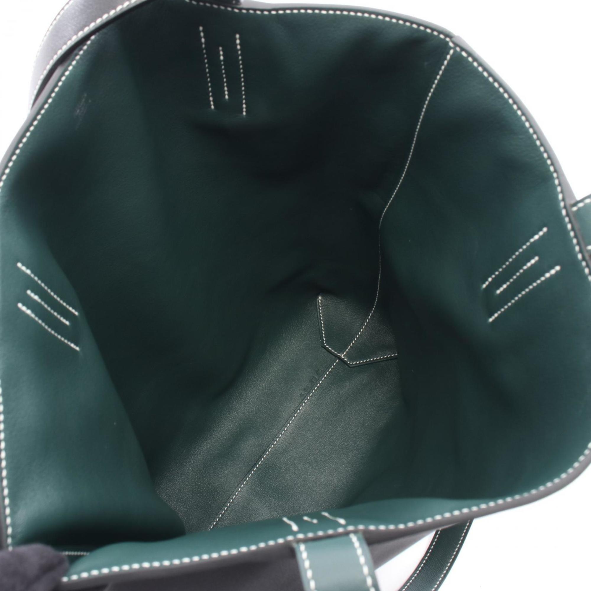 Hermes Black Green Tote Bag (Pre-Owned)