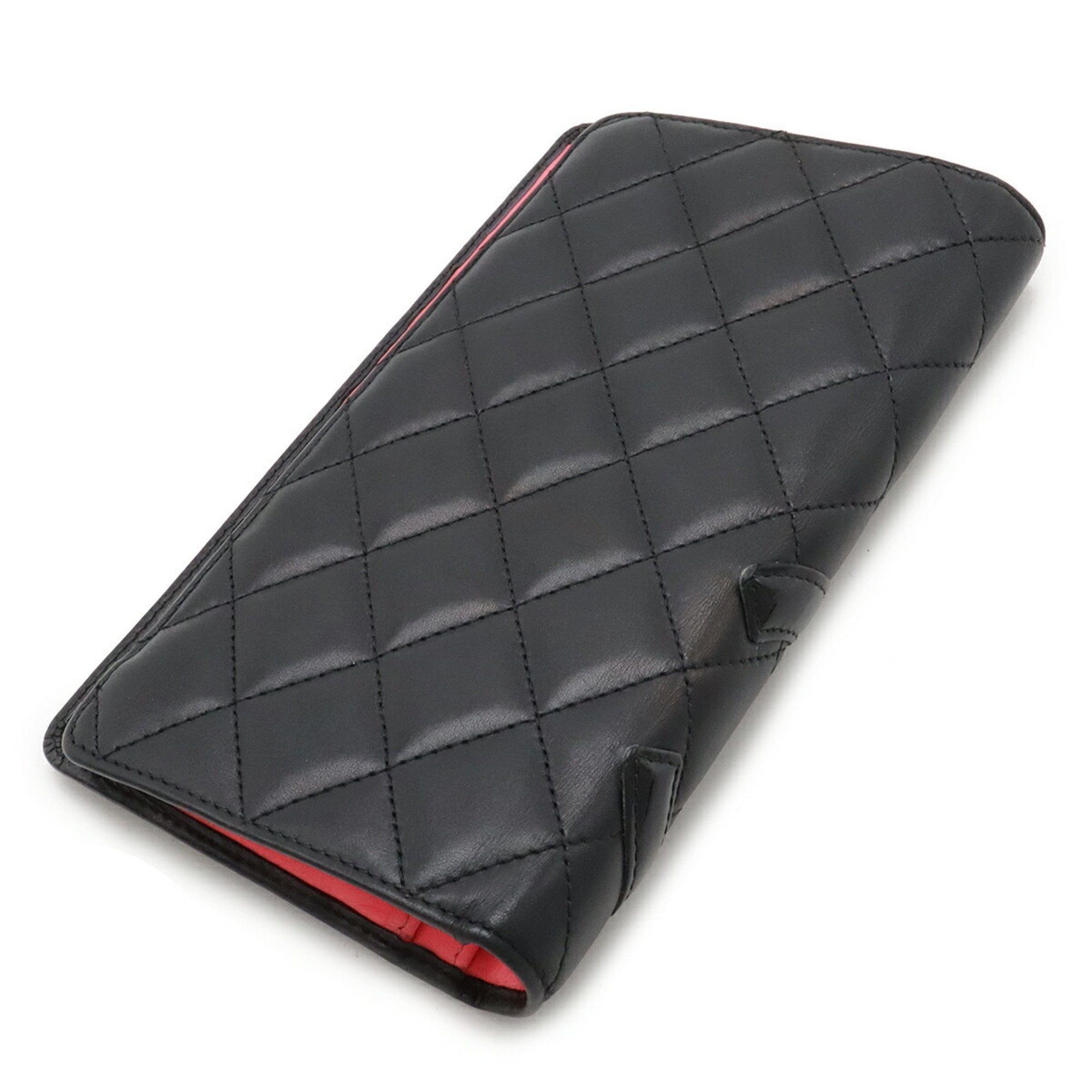 Chanel Black Leather Long Wallet (Bi-Fold) (Pre-Owned)