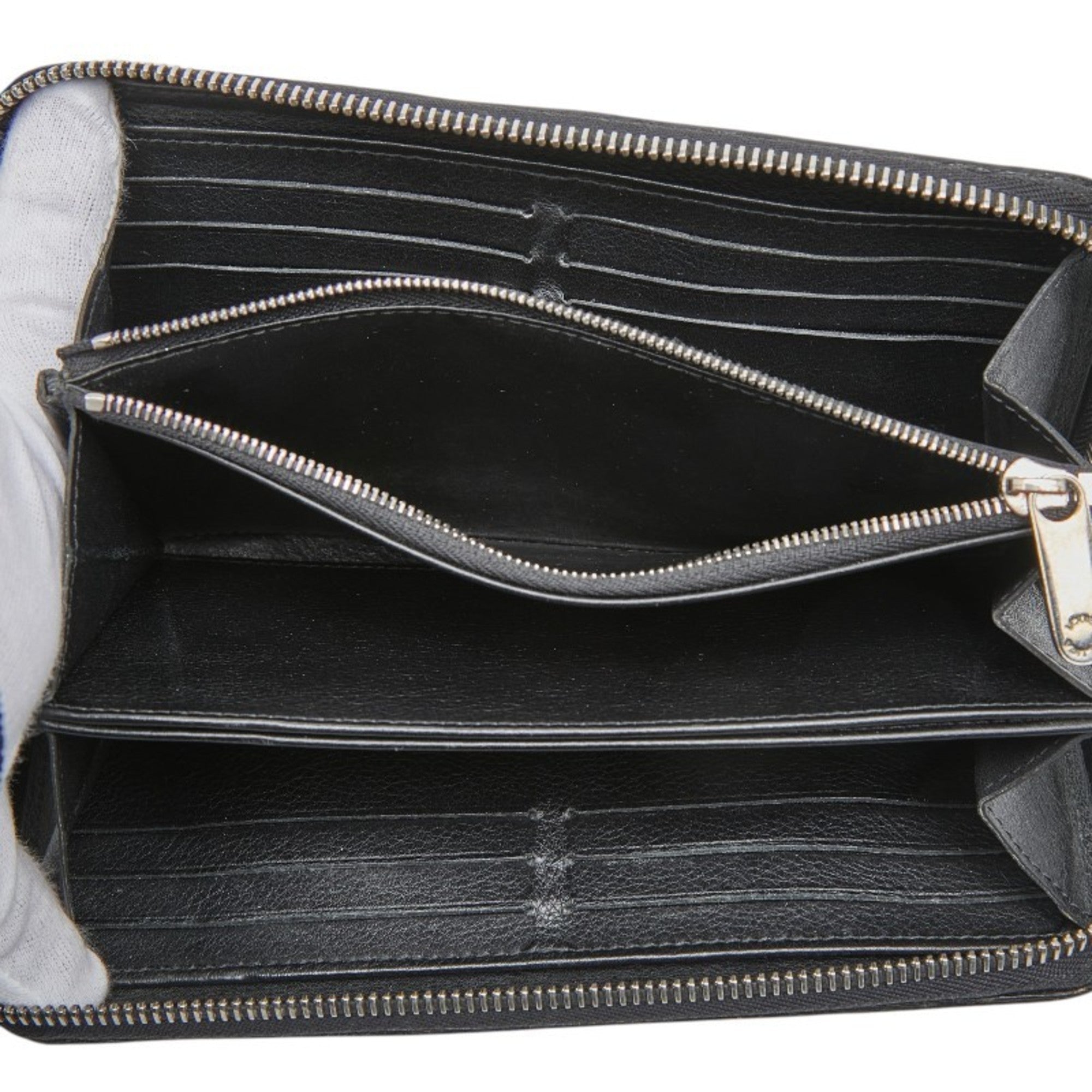 Louis Vuitton Black Noir Leather Long Wallet (Bi-Fold) (Pre-Owned)