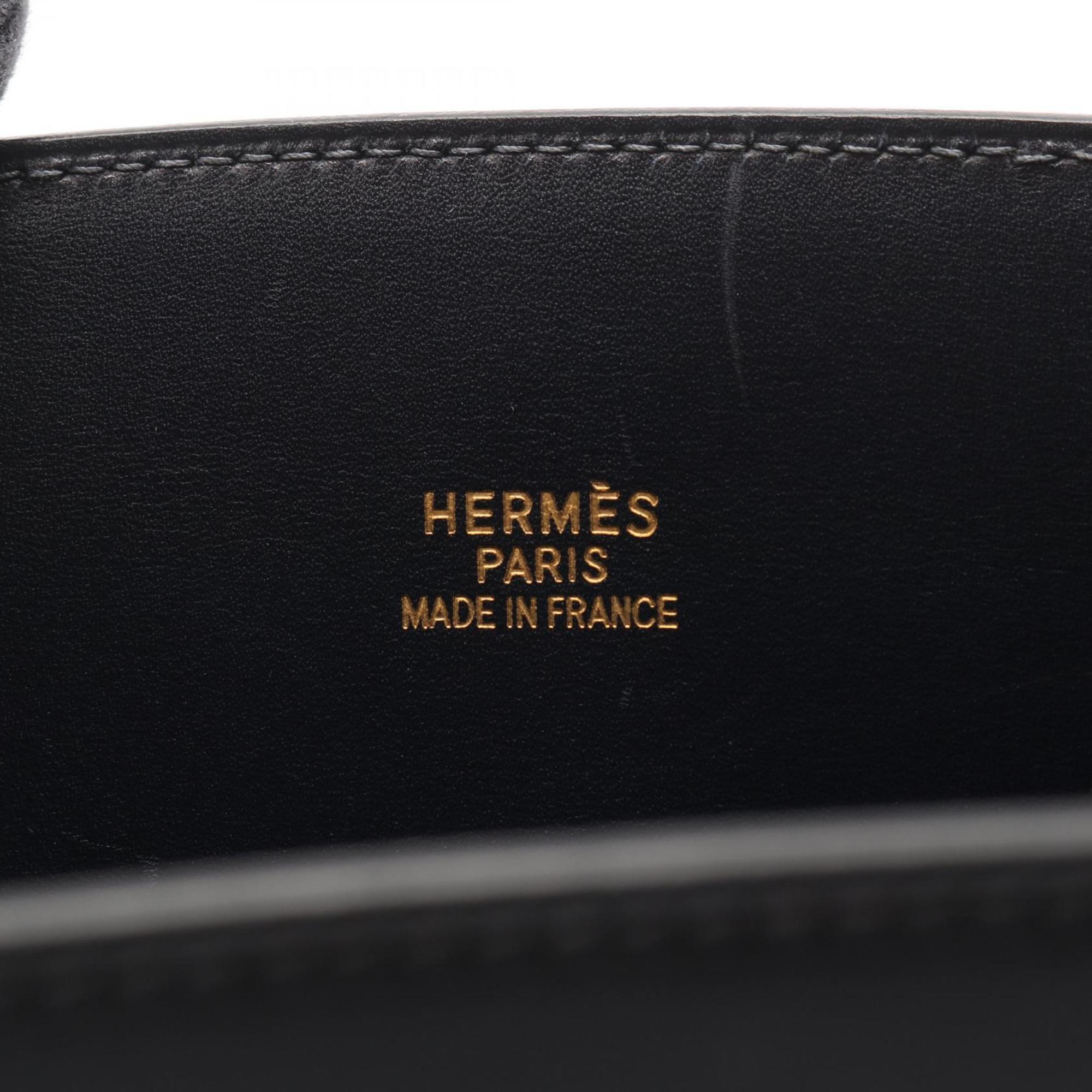 Hermes Indigo Blue Navy Box Calf Leather Handbag (Pre-Owned)