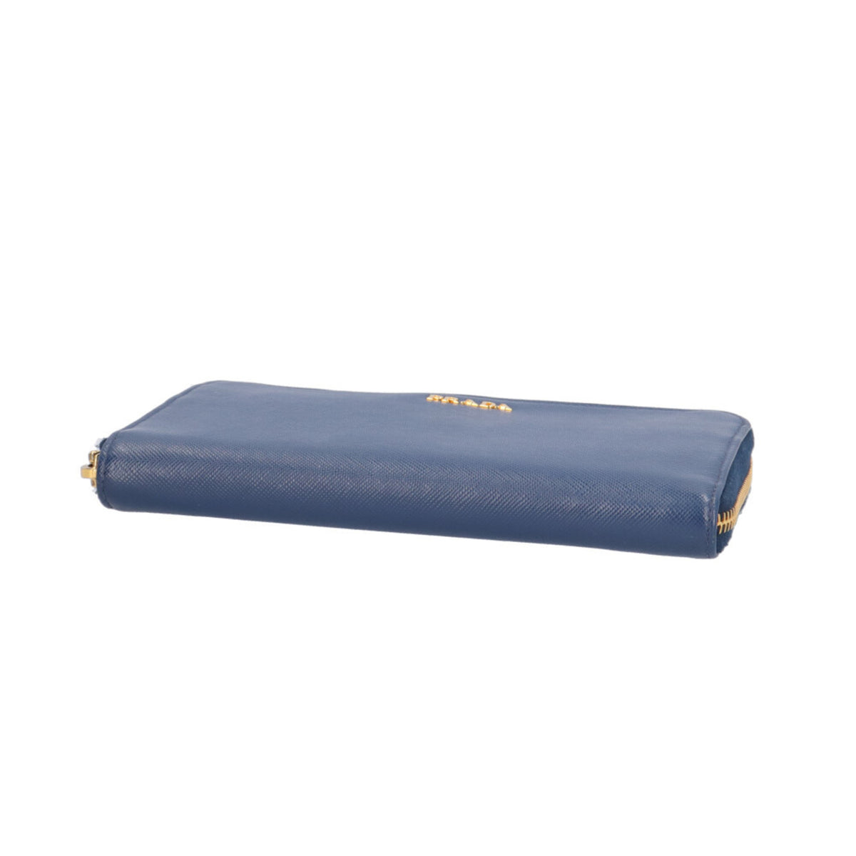 Prada Blue Leather Long Wallet (Bi-Fold) (Pre-Owned)