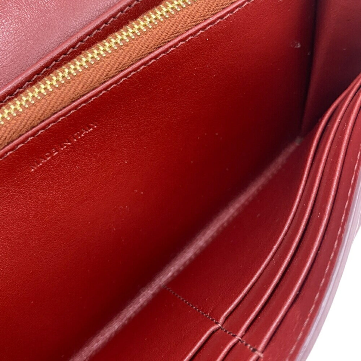 Celine Bordeaux Leather Long Wallet (Bi-Fold) (Pre-Owned)
