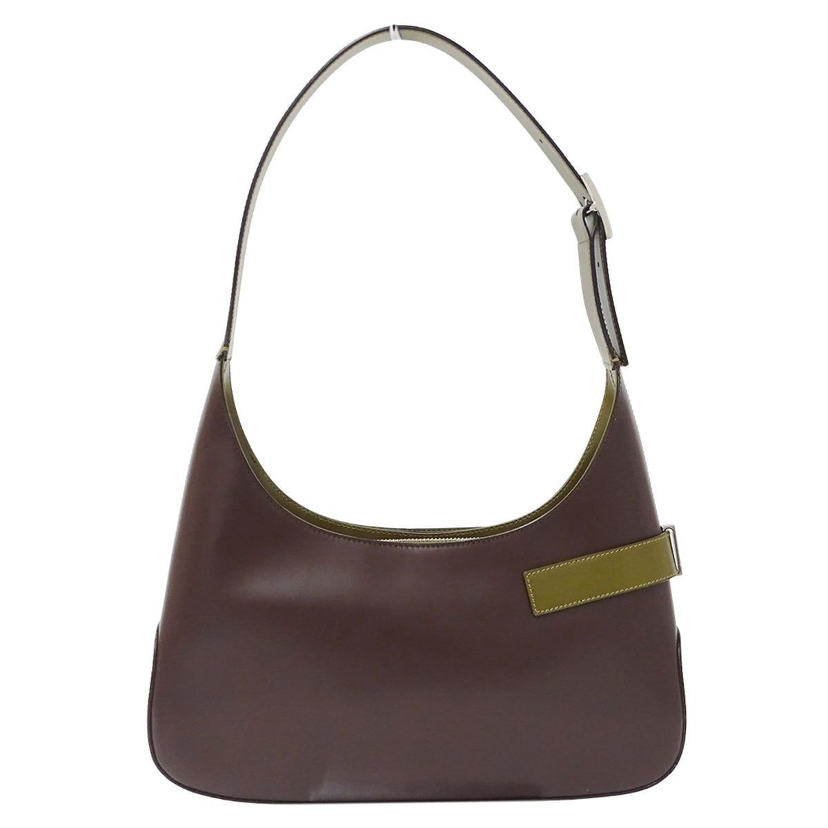 Salvatore Ferragamo Brown Khaki Leather Shoulder Bag (Pre-Owned)