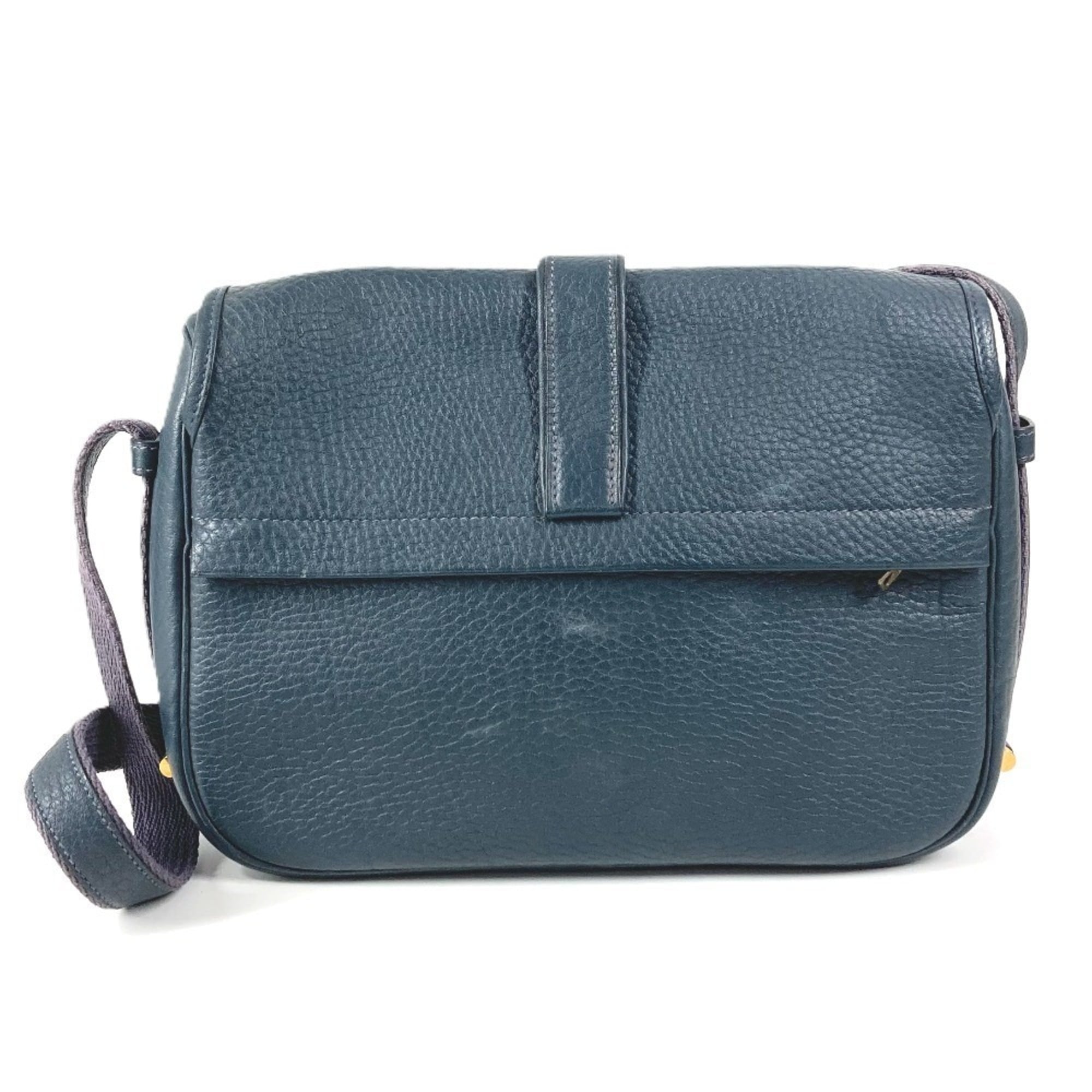 Hermes Navy Leather Shoulder Bag (Pre-Owned)