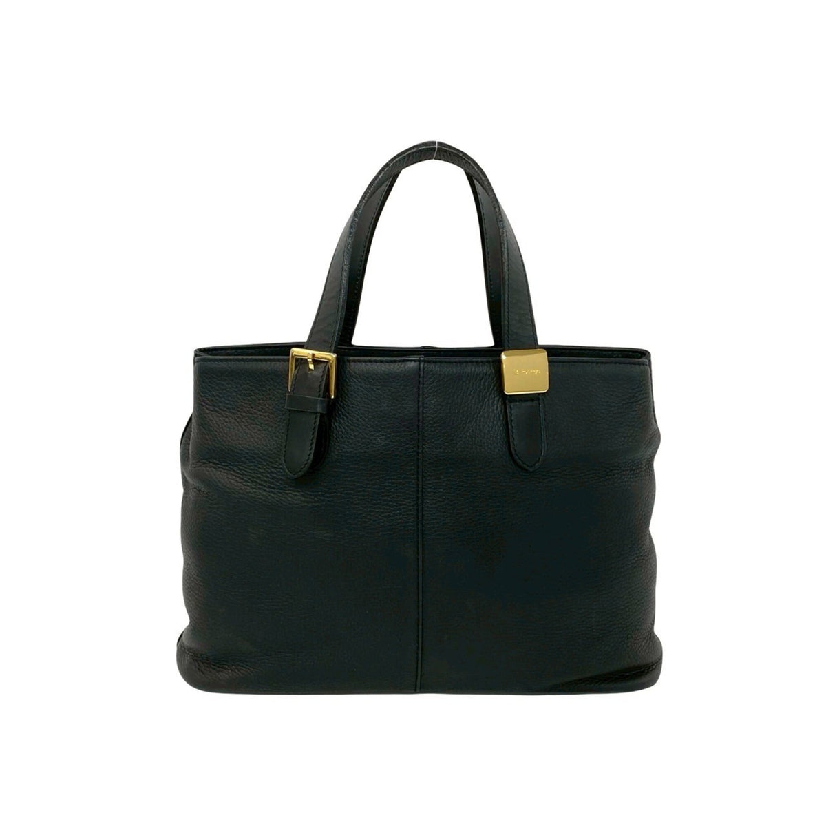 Burberry Black Leather Handbag Tote Bag (Pre-Owned)