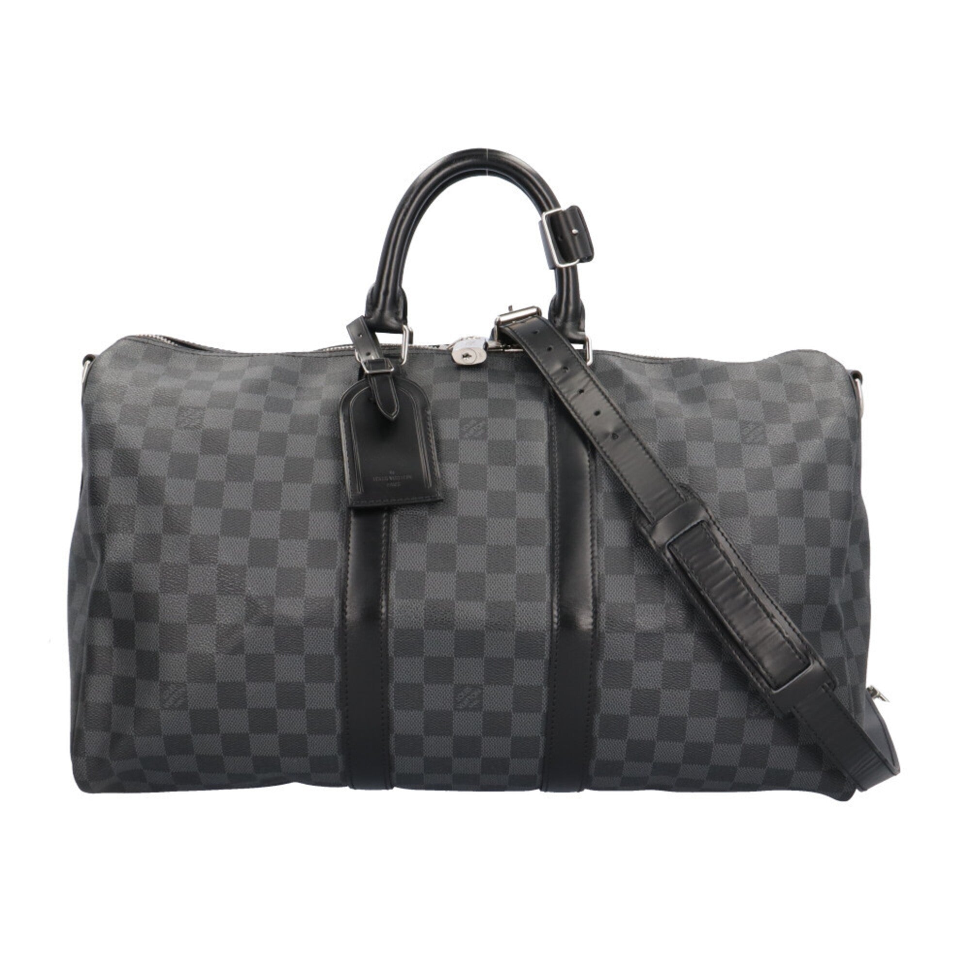 Louis Vuitton Damier Graphite Black Gray Damier Graphite Boston Bag (Pre-Owned)