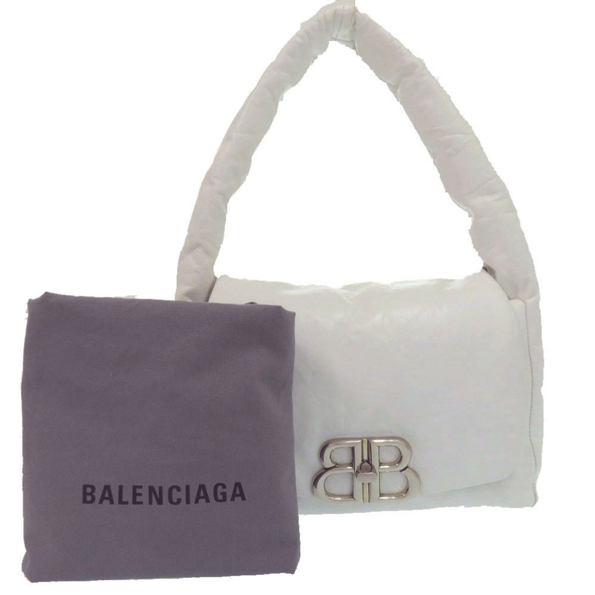Balenciaga White Leather Handbag Shoulder Bag (Pre-Owned)