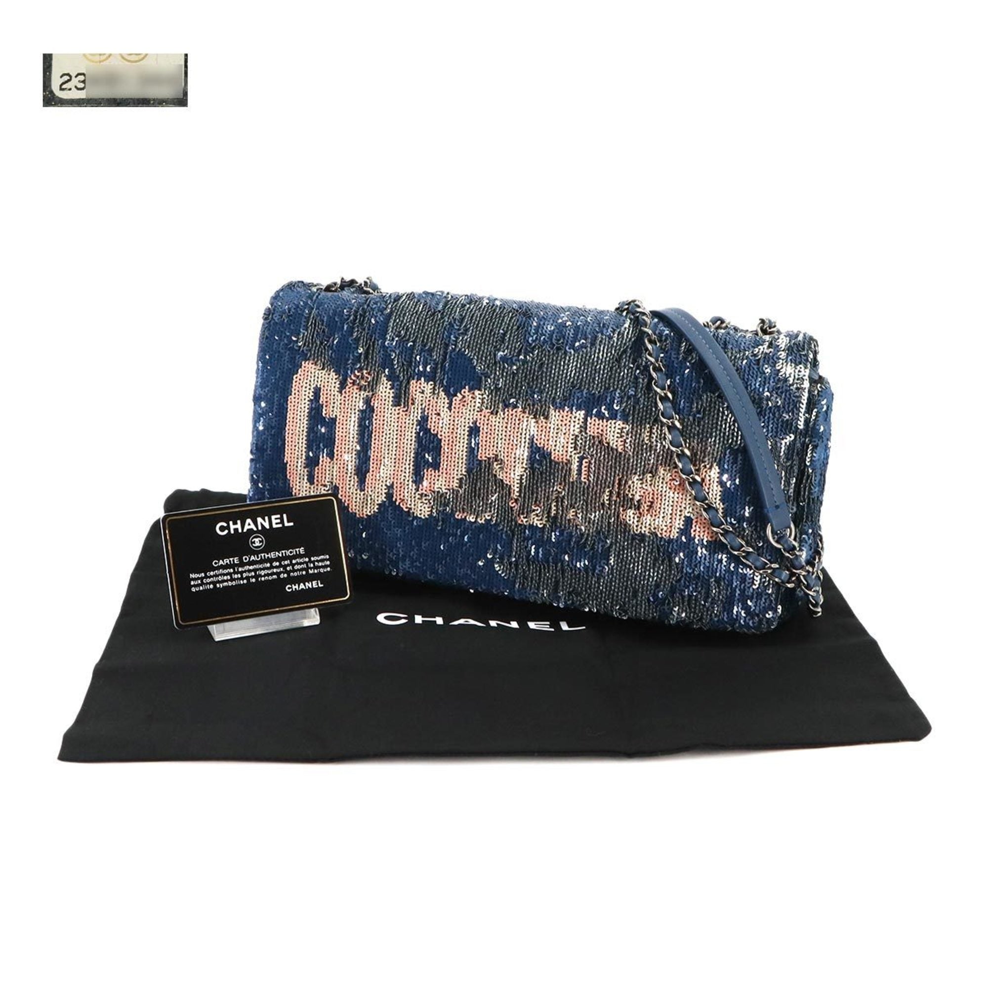 Chanel Blue Spangles Leather Shoulder Bag (Pre-Owned)