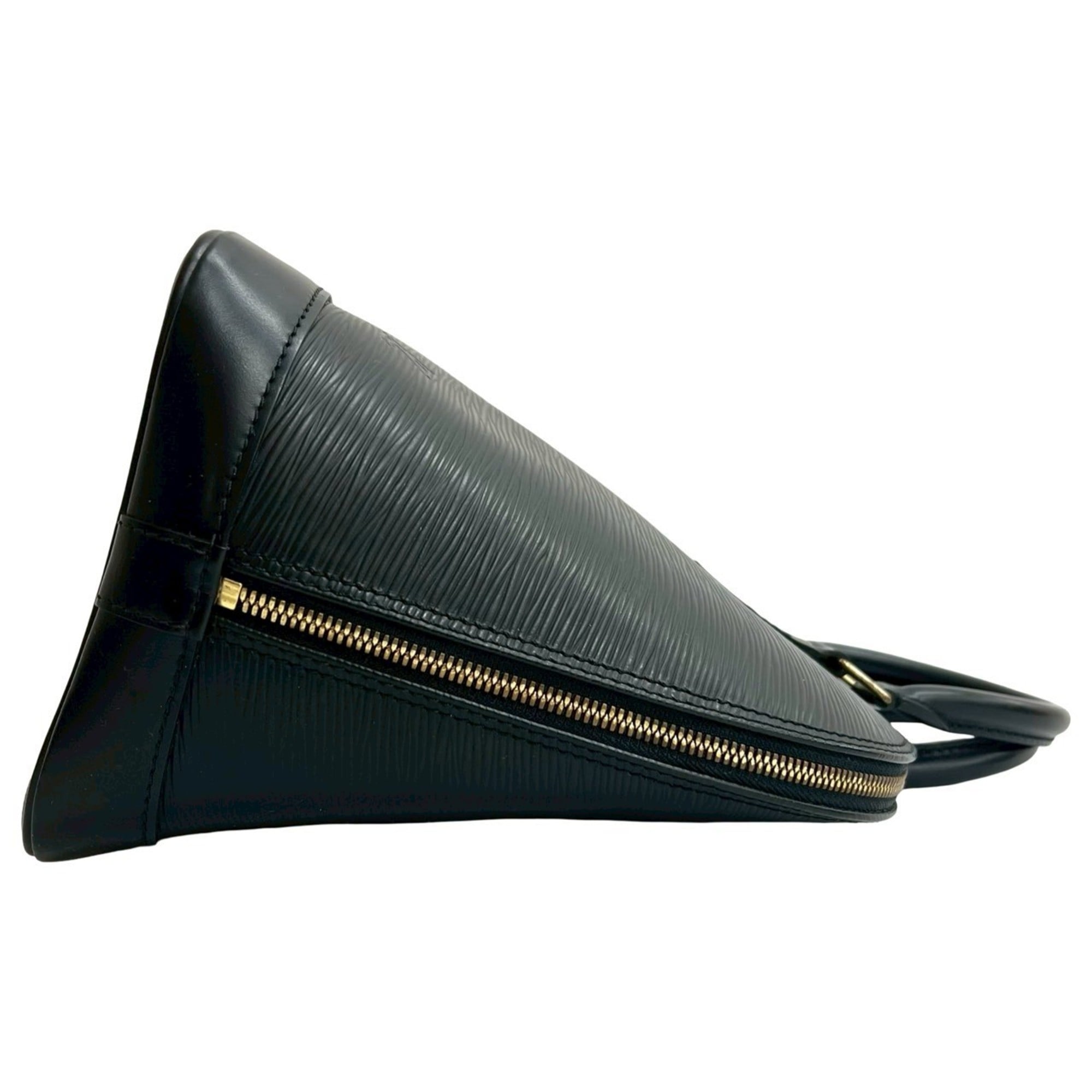 Louis Vuitton Black Leather Boston Bag Handbag (Pre-Owned)