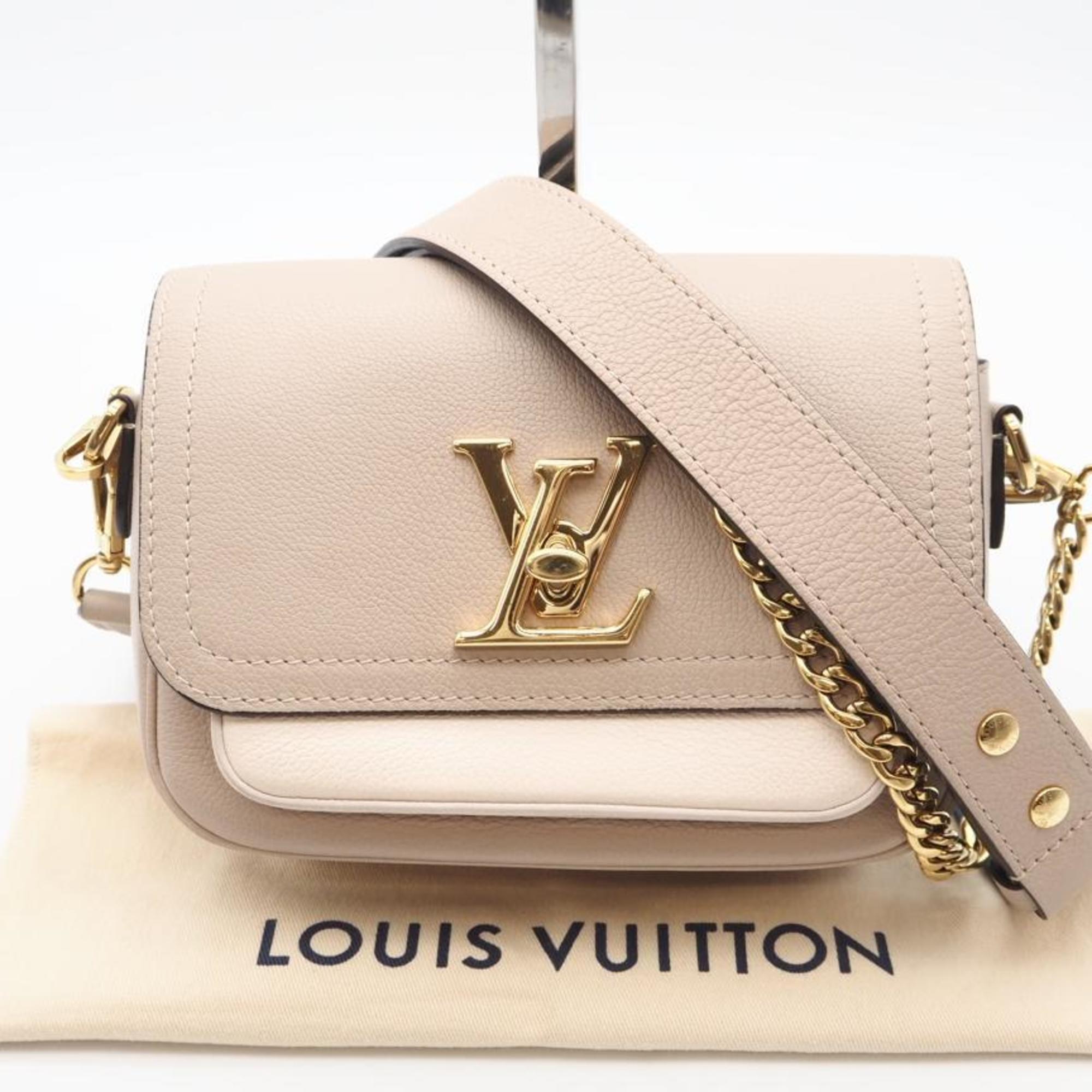 Louis Vuitton Beige Blue Cream Grayish Leather Shoulder Bag (Pre-Owned)
