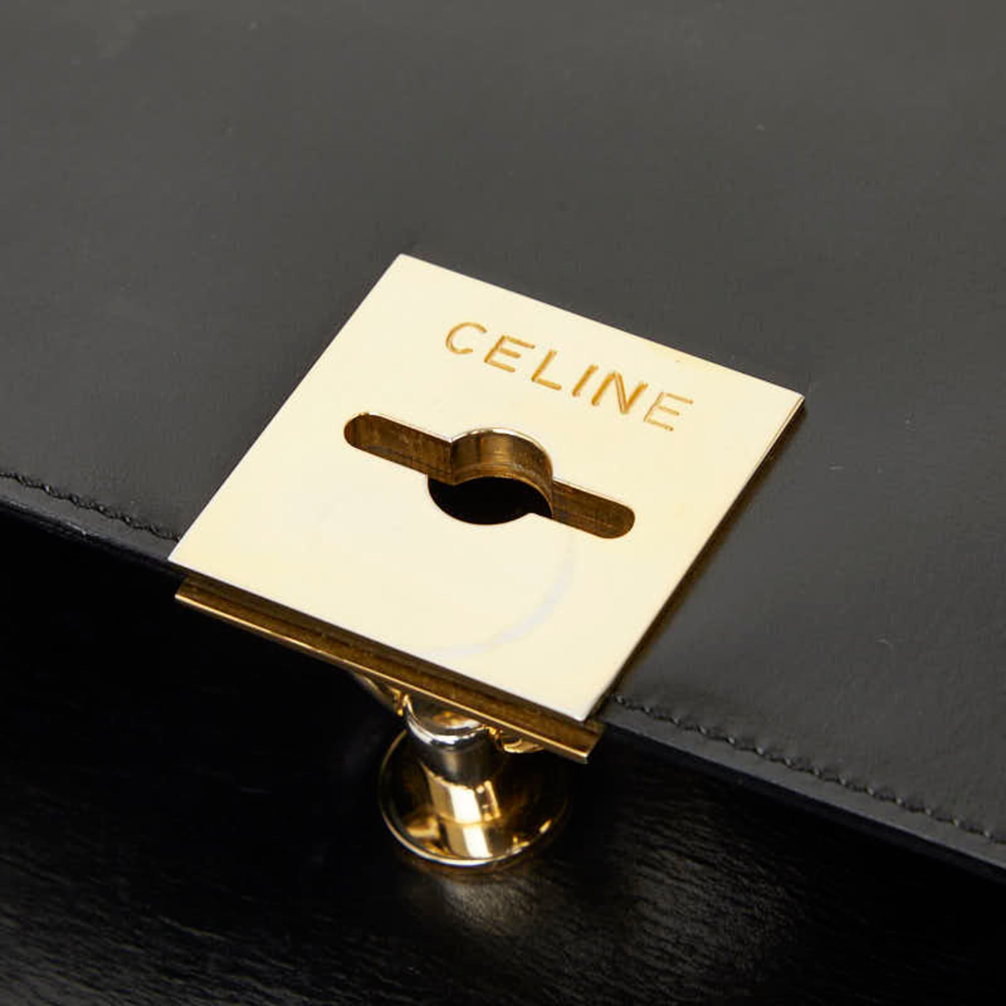 Celine Black Leather Handbag Shoulder Bag (Pre-Owned)