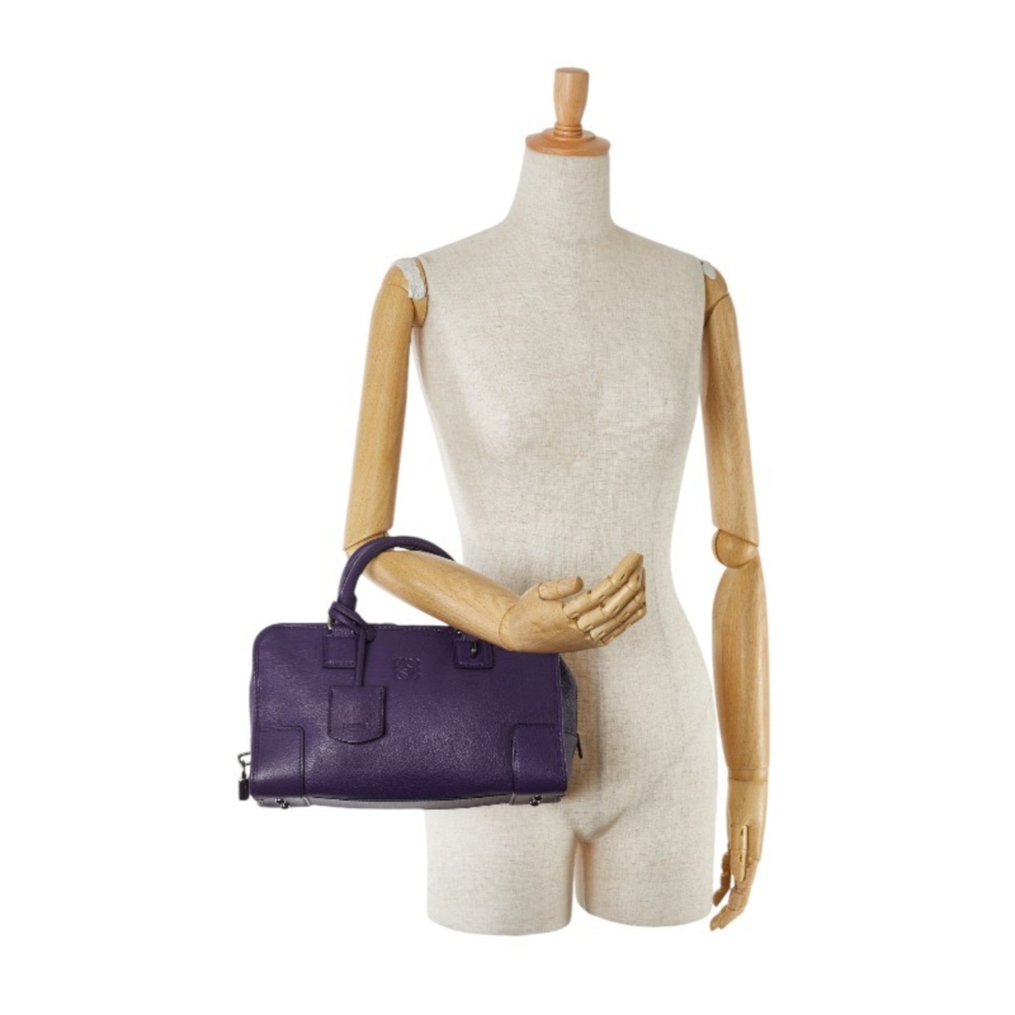 Loewe Purple Leather Handbag (Pre-Owned)