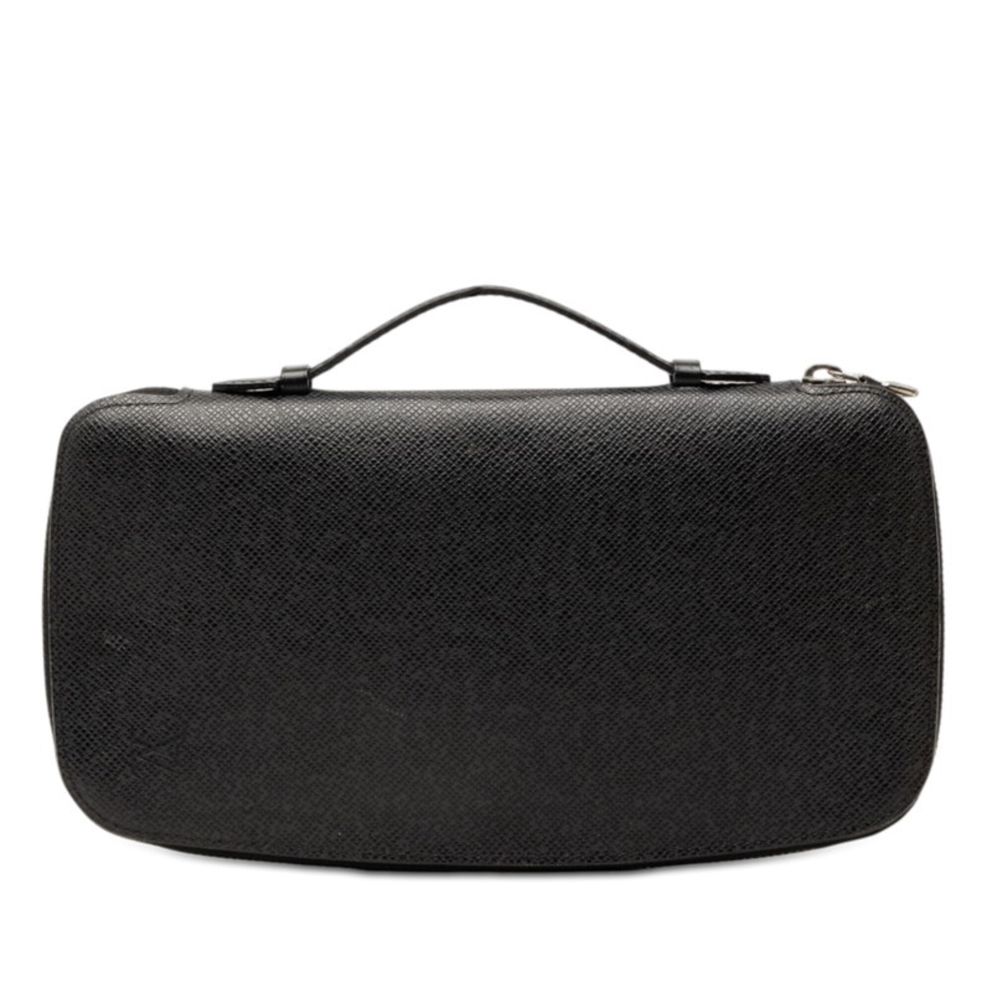 Louis Vuitton Black Leather Long Wallet (Bi-Fold) (Pre-Owned)