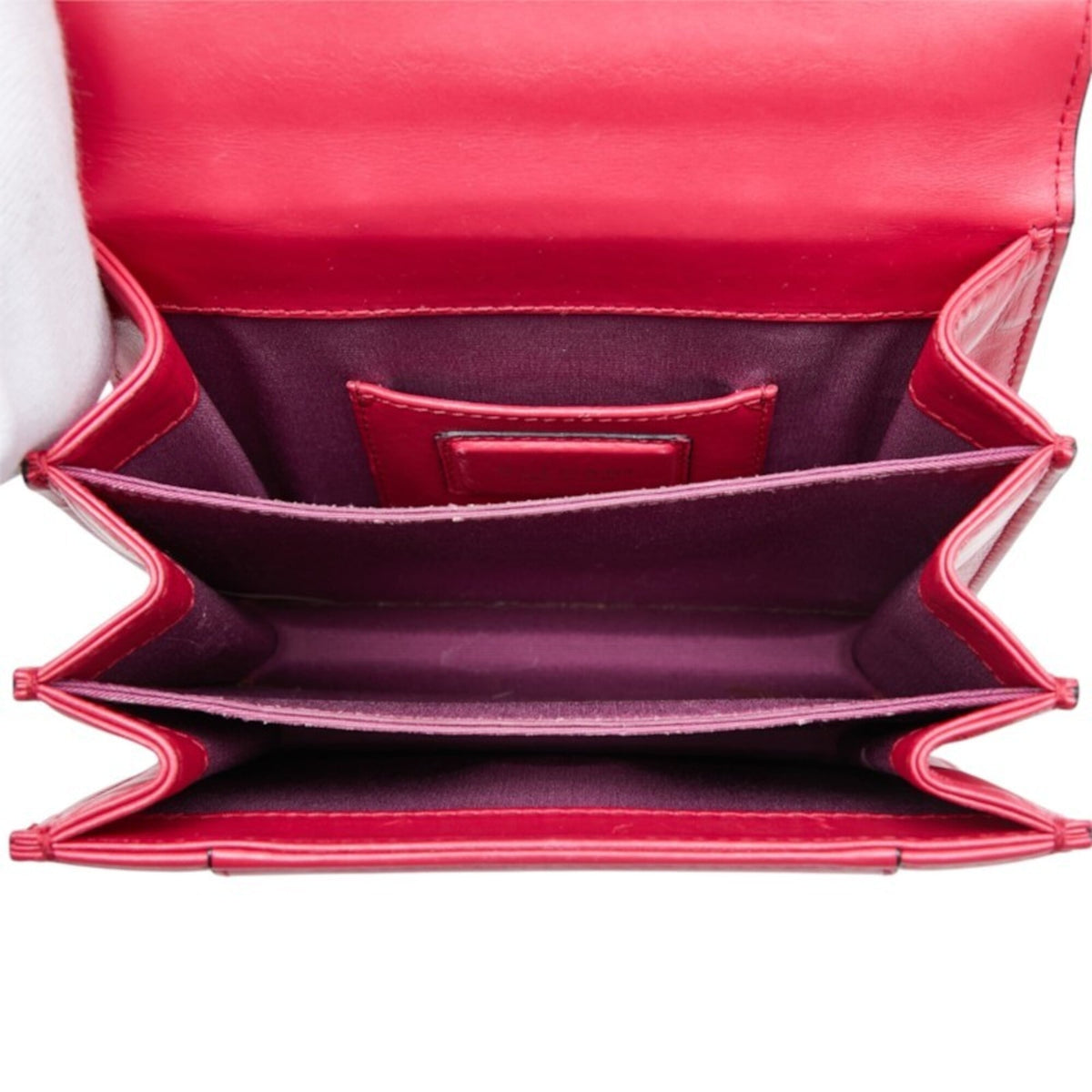 Bvlgari Red Color Leather Handbag Shoulder Bag (Pre-Owned)