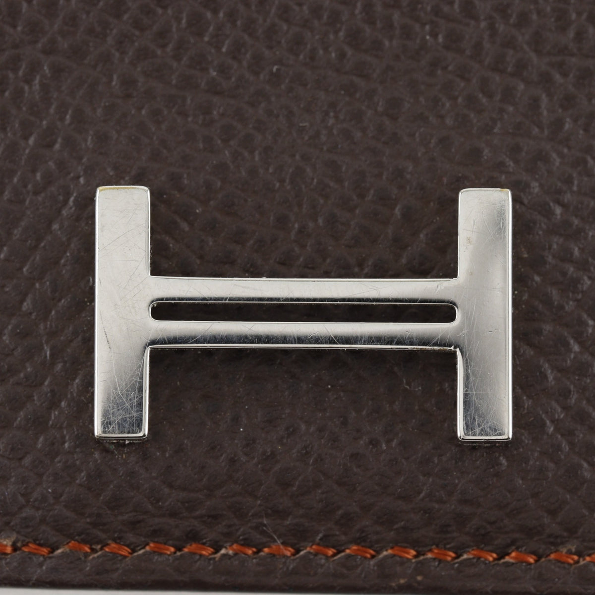 Hermes Bicolor Brown Epsom Leather Long Wallet (Bi-Fold) (Pre-Owned)